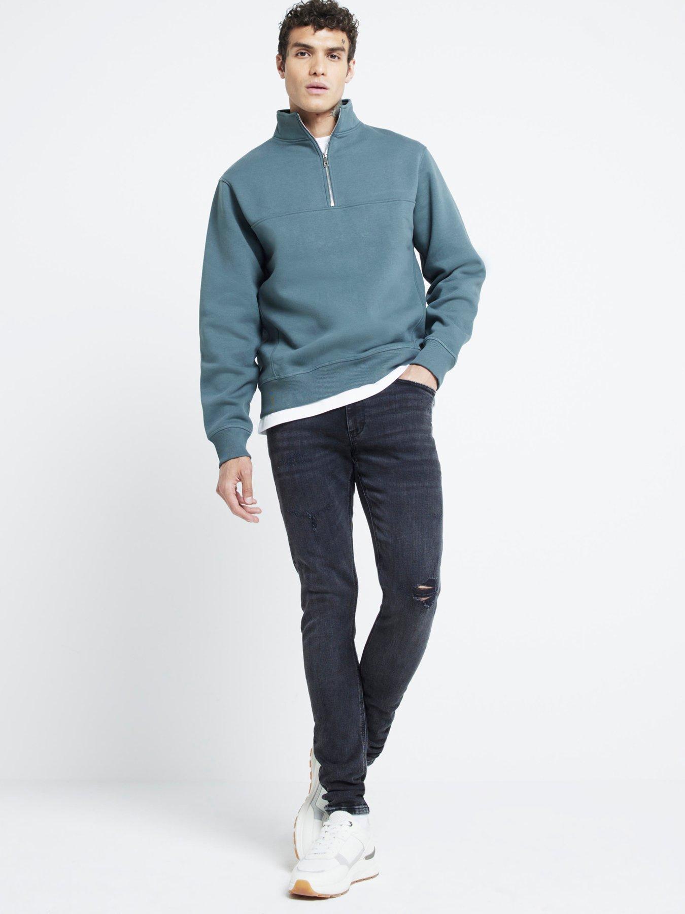 river-island-river-island-essential-12-zip-sweatback