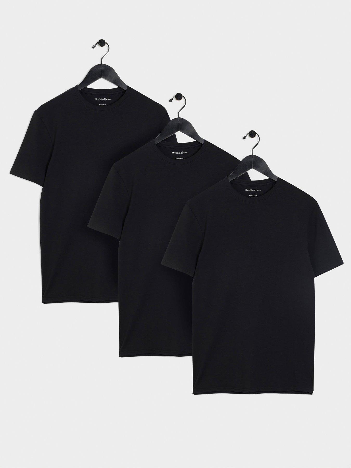 river-island-3-pack-muscle-fit-t-shirt-black