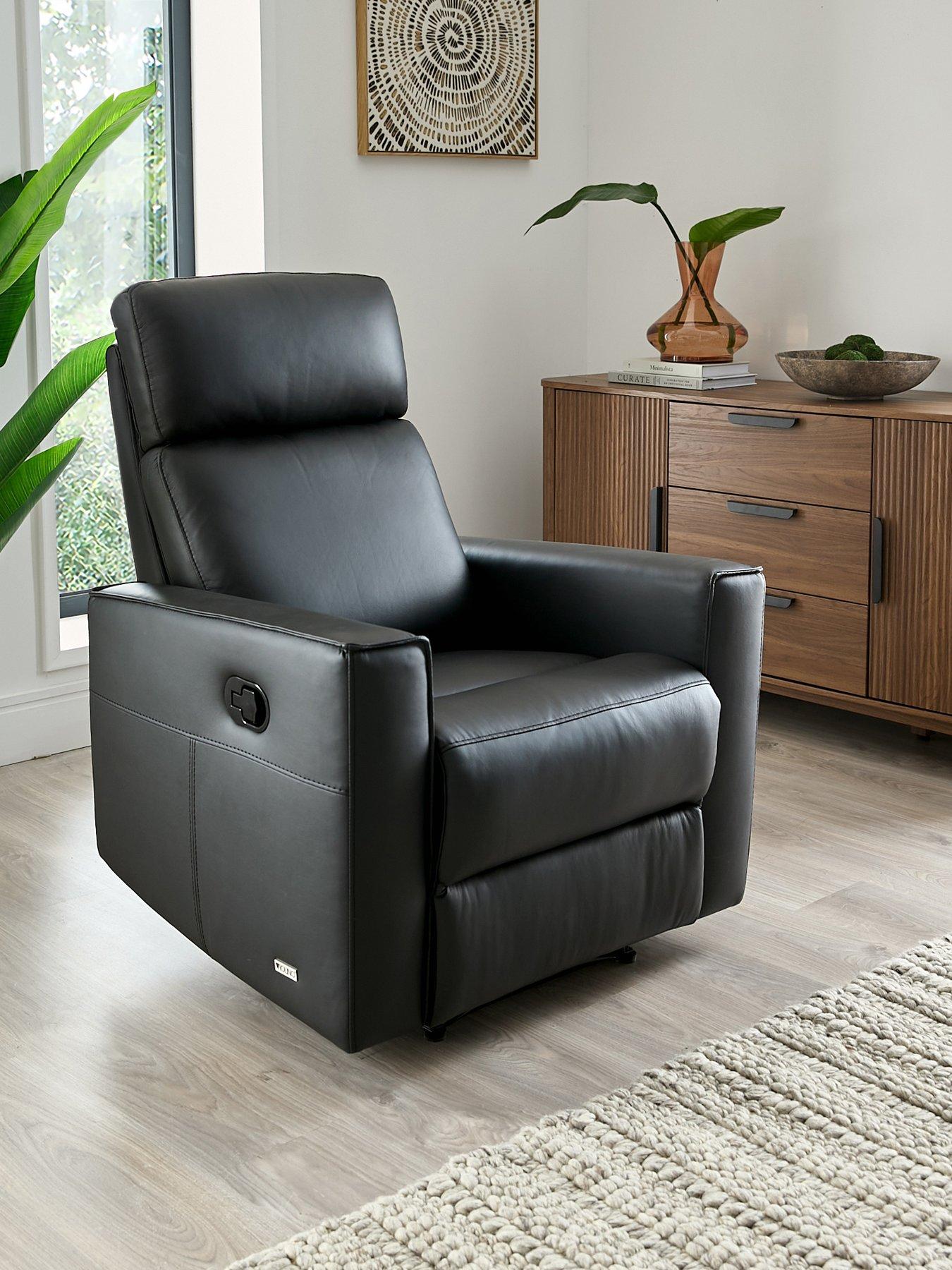 Image 1 of 6 of The Very Collection Luna Leather Manual Reclining Chair