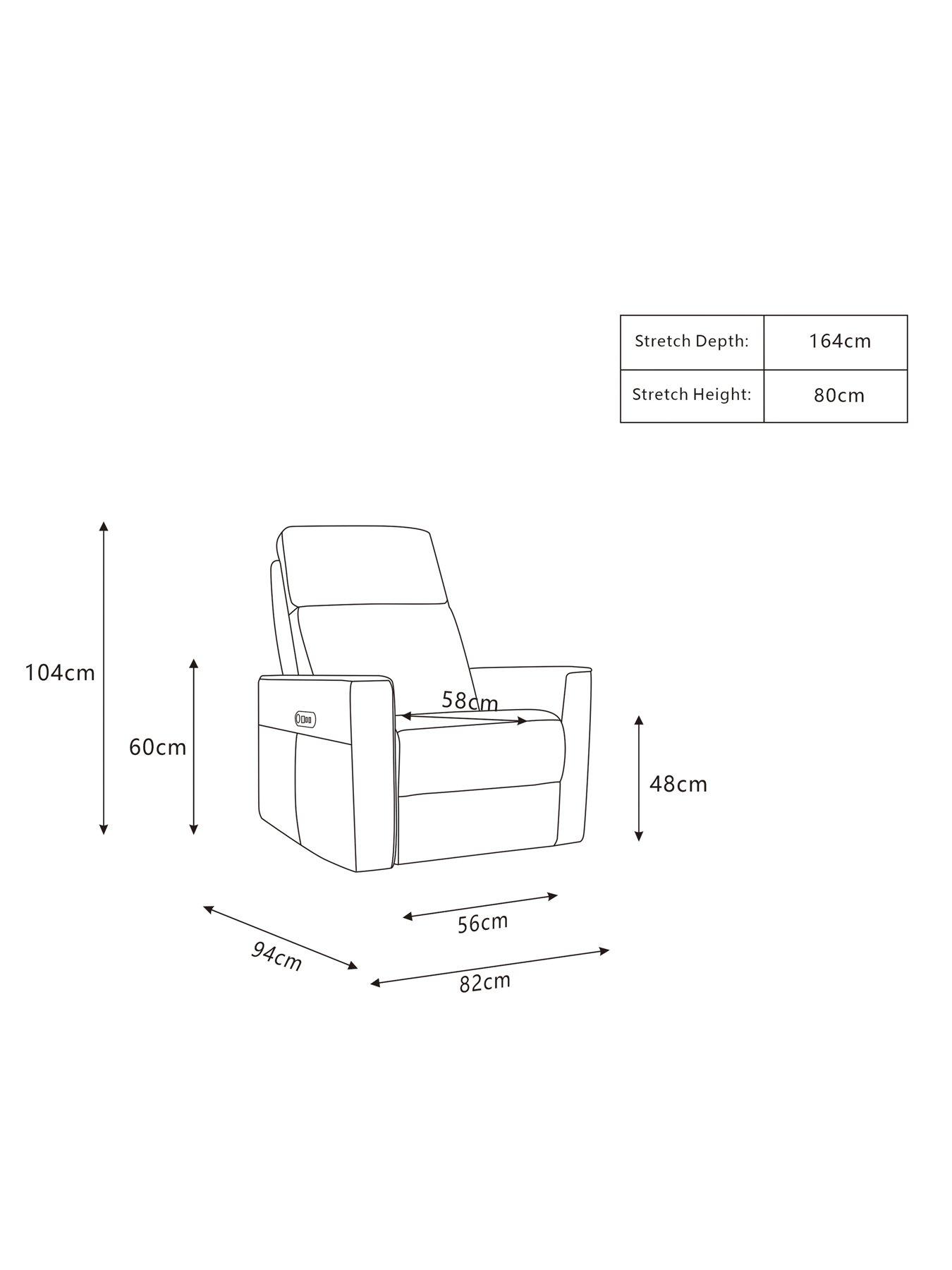 Image 6 of 6 of The Very Collection Luna Leather Manual Reclining Chair