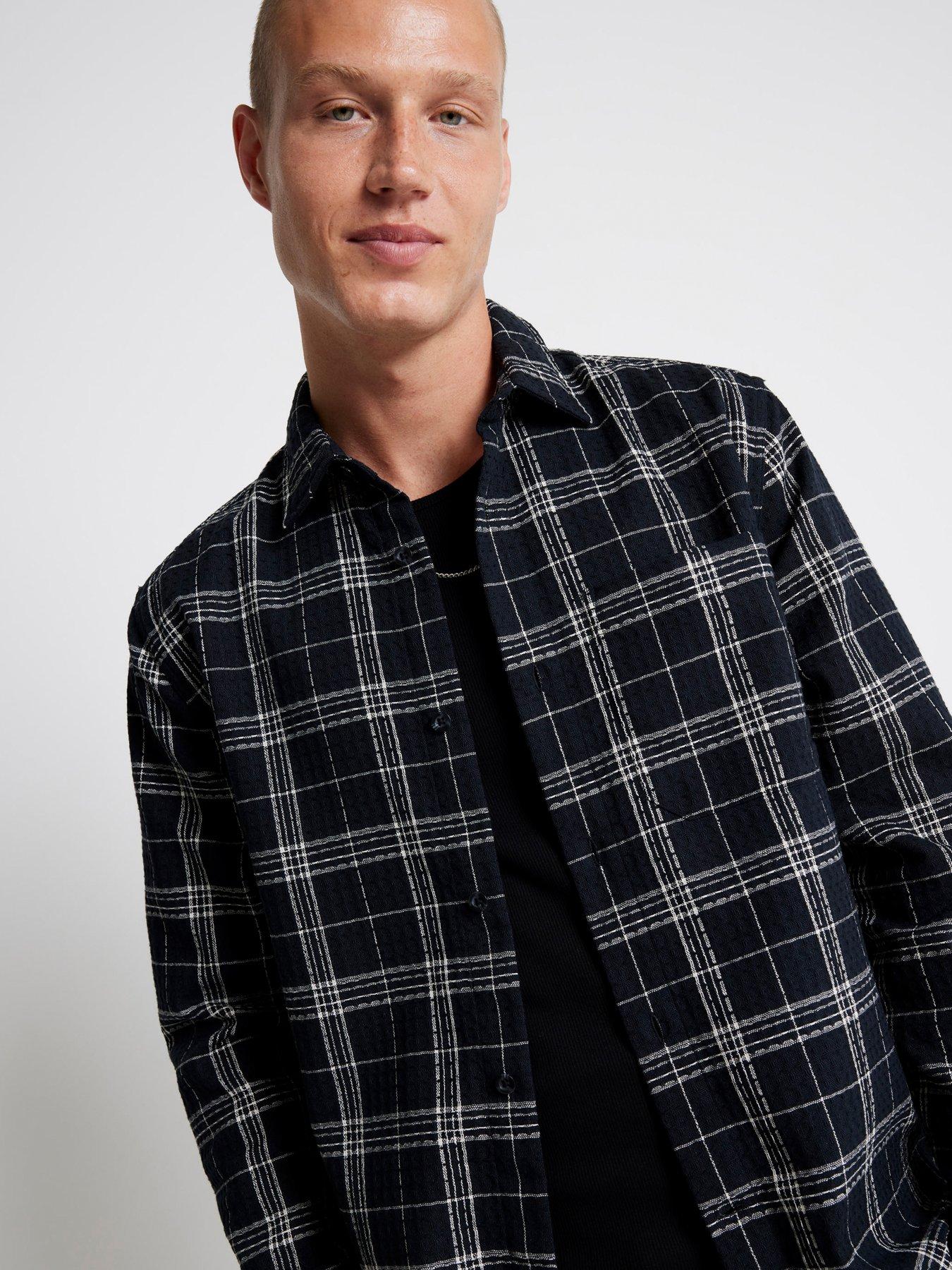 river-island-waffle-check-shirt-blackoutfit