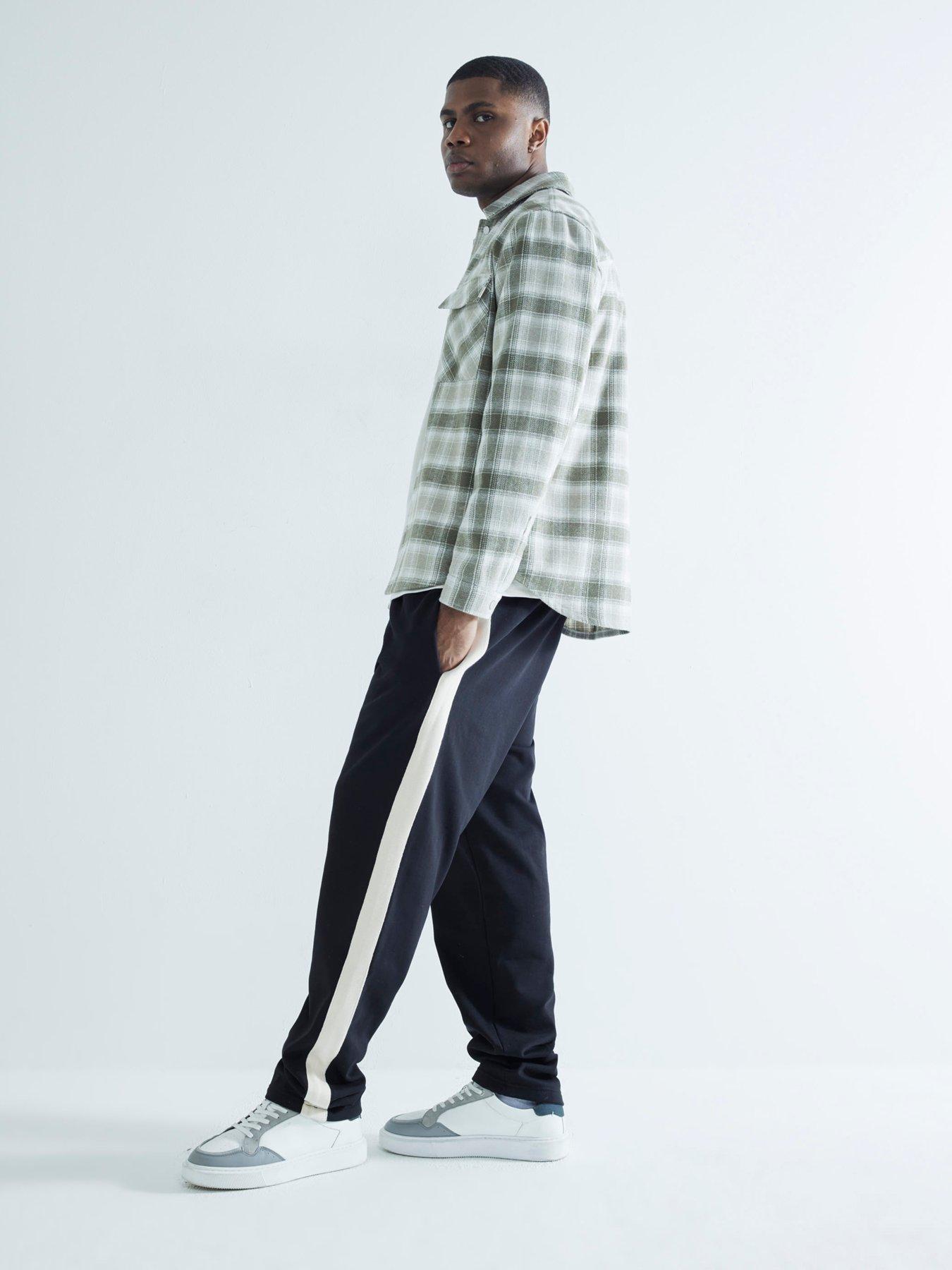 Image 3 of 6 of River Island Check Curved Hem Overshirt - Green