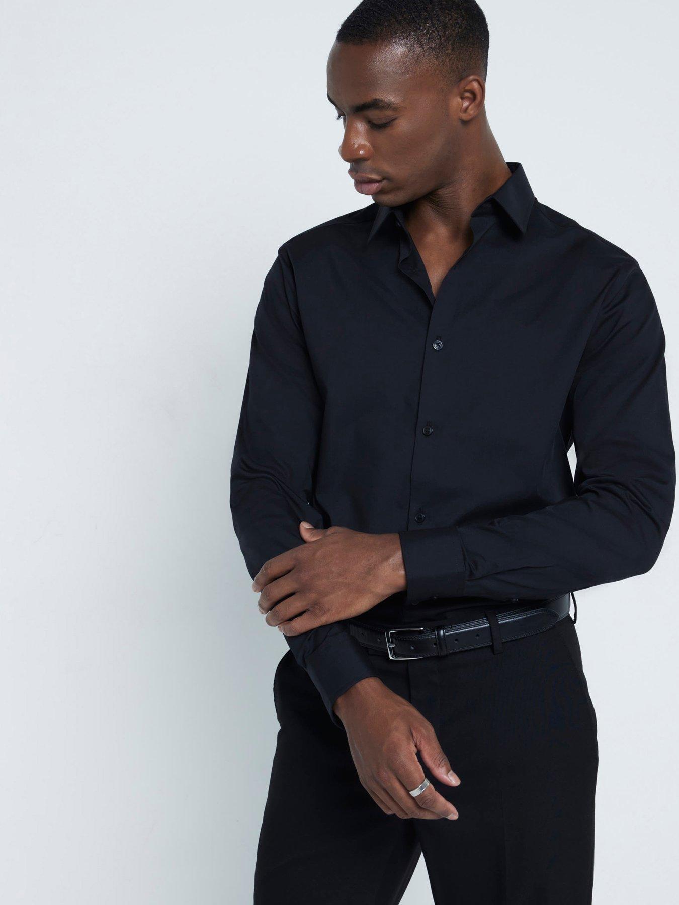 undefined Slim Fit Smart Shirt - Black
