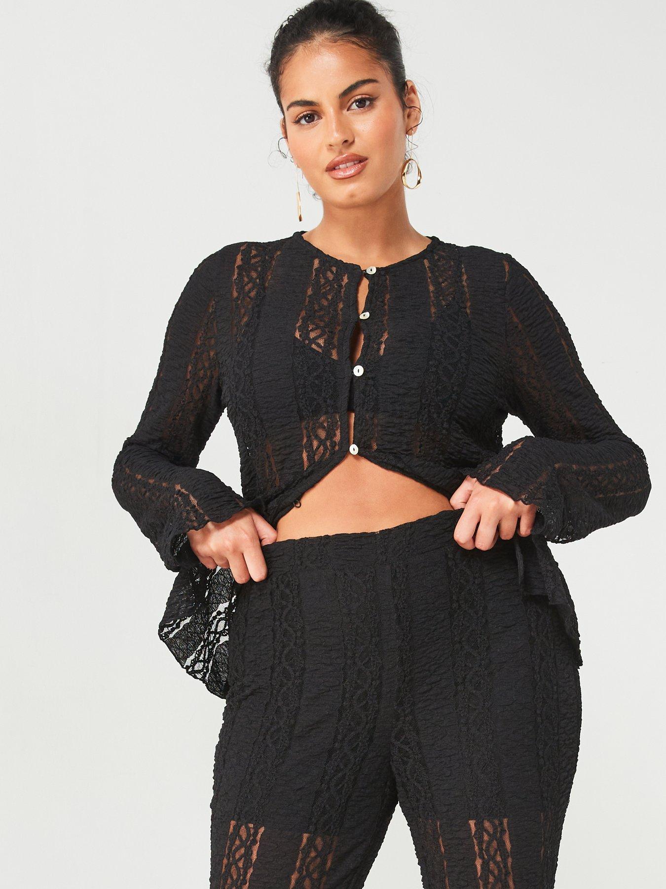 v-by-very-curve-lace-stretch-kickflare-trouser-blackdetail