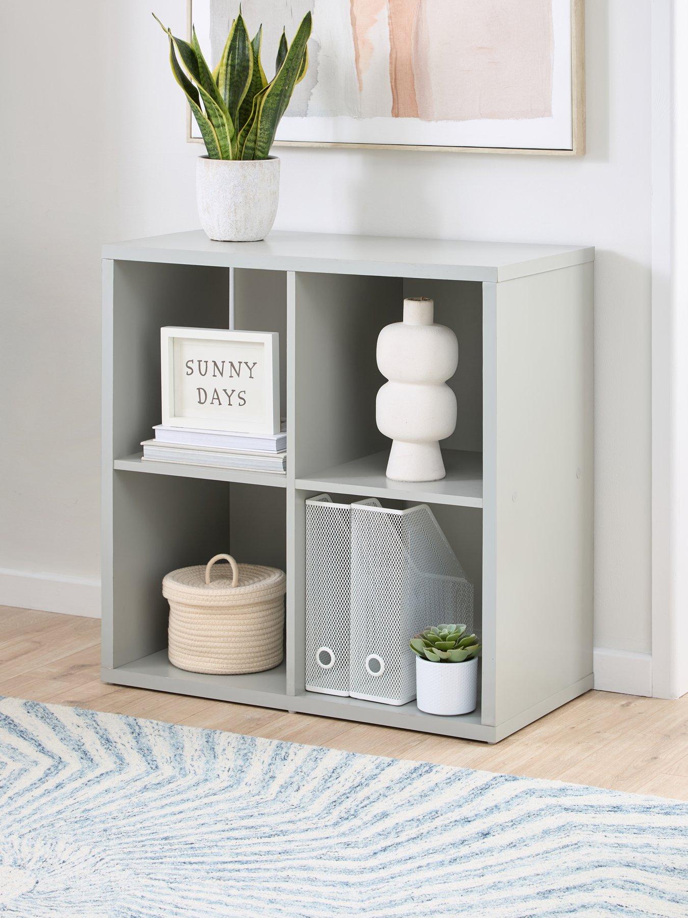 Image 1 of 6 of Very Home Metro 4 Square Shelf Unit - Grey -&nbsp;FSC&reg; Certified