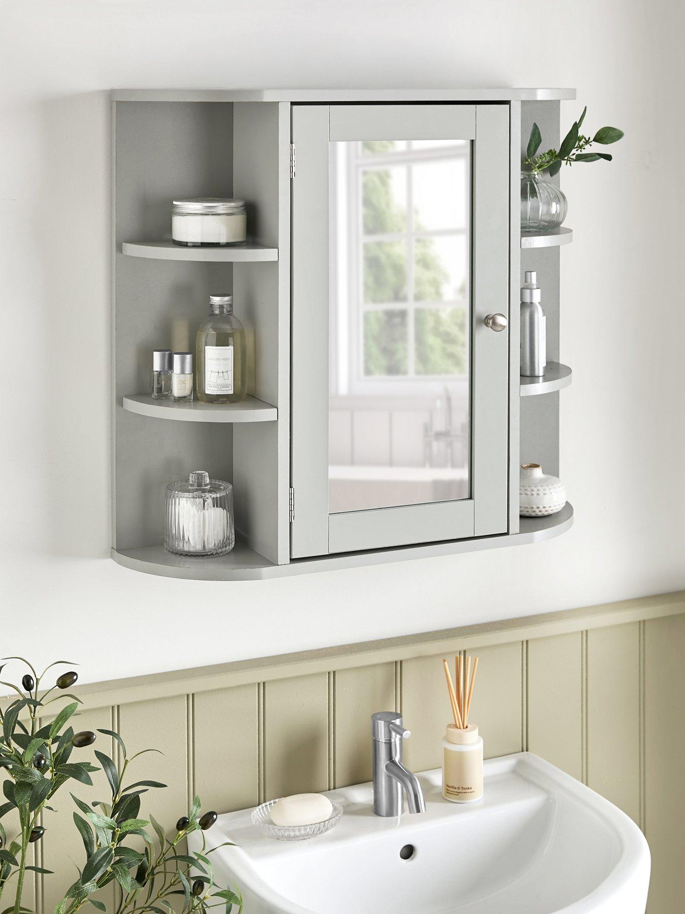 The Very Collection Avalon Mirrored Bathroom Wall Cabinet - Grey - FSC® Certified