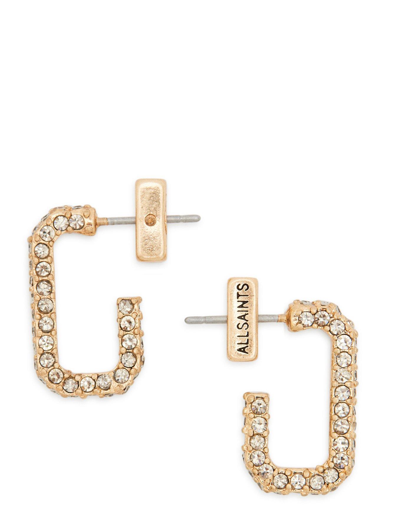 allsaints-rectangle-crystal-huggie-earringback