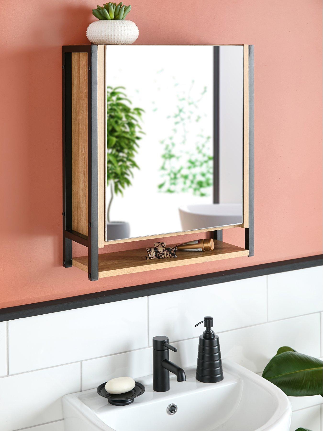 The Very Collection Larson Mirrored Bathroom Wall Cabinet - Dark Oak - FSC® Certified