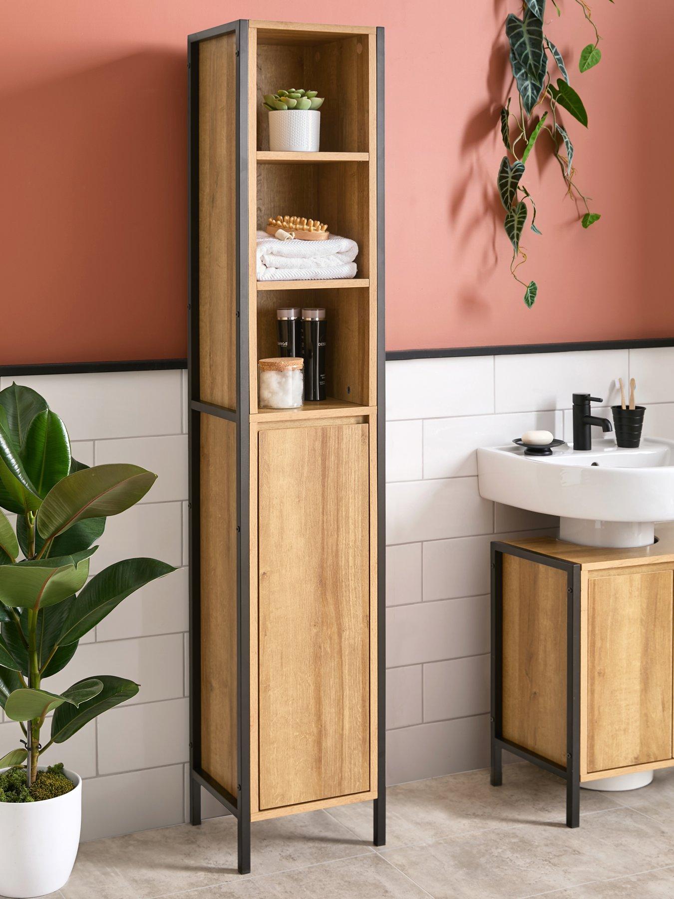 The Very Collection Larson Tall Bathroom Cabinet  - Dark Oak - FSC® Certified