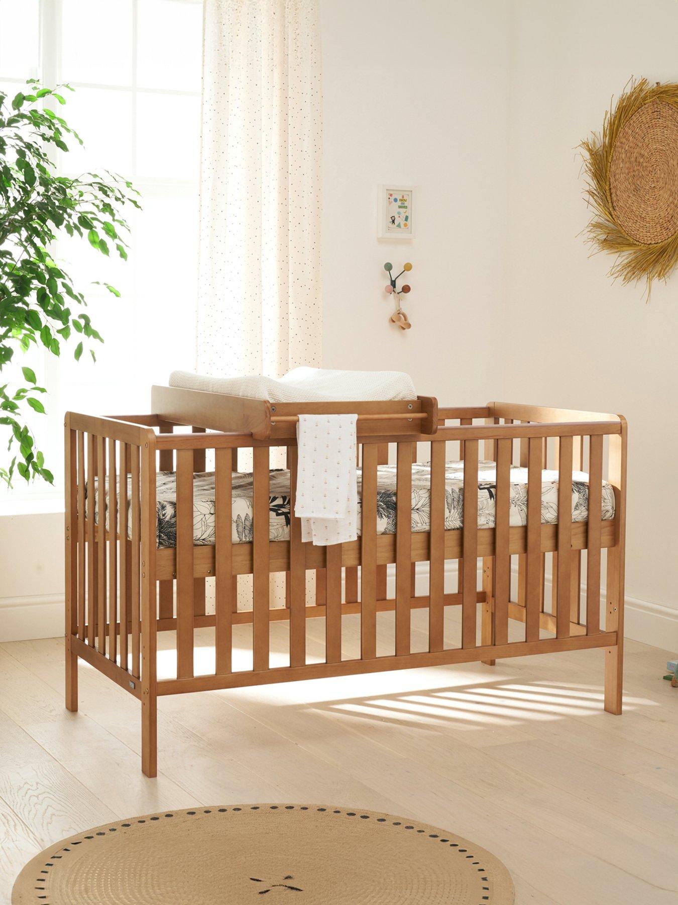 Tutti Bambini Malmo Cot Bed, Cot Top Changer and Mattress Bundle - Oak