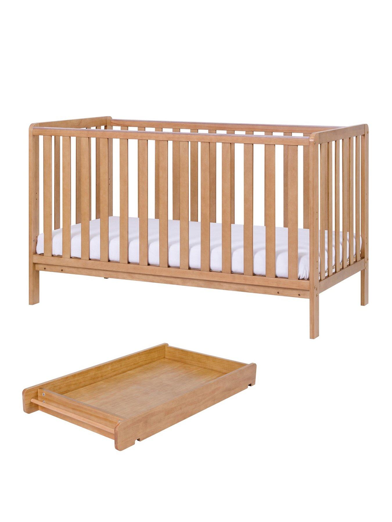 Image 2 of 7 of Tutti Bambini Malmo Cot Bed, Cot Top Changer and Mattress Bundle - Oak
