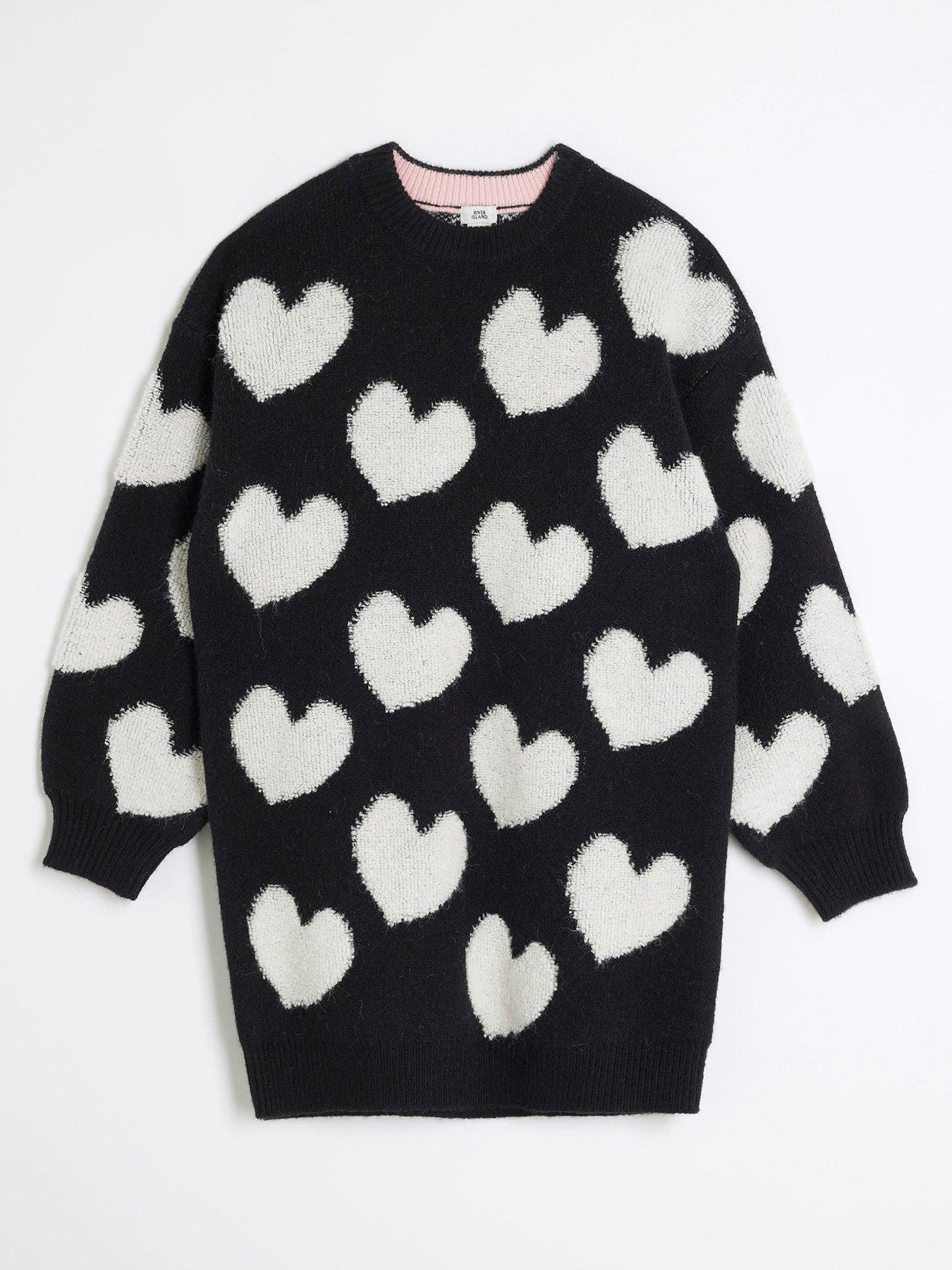 river-island-older-girl-heart-jumper-dress-black