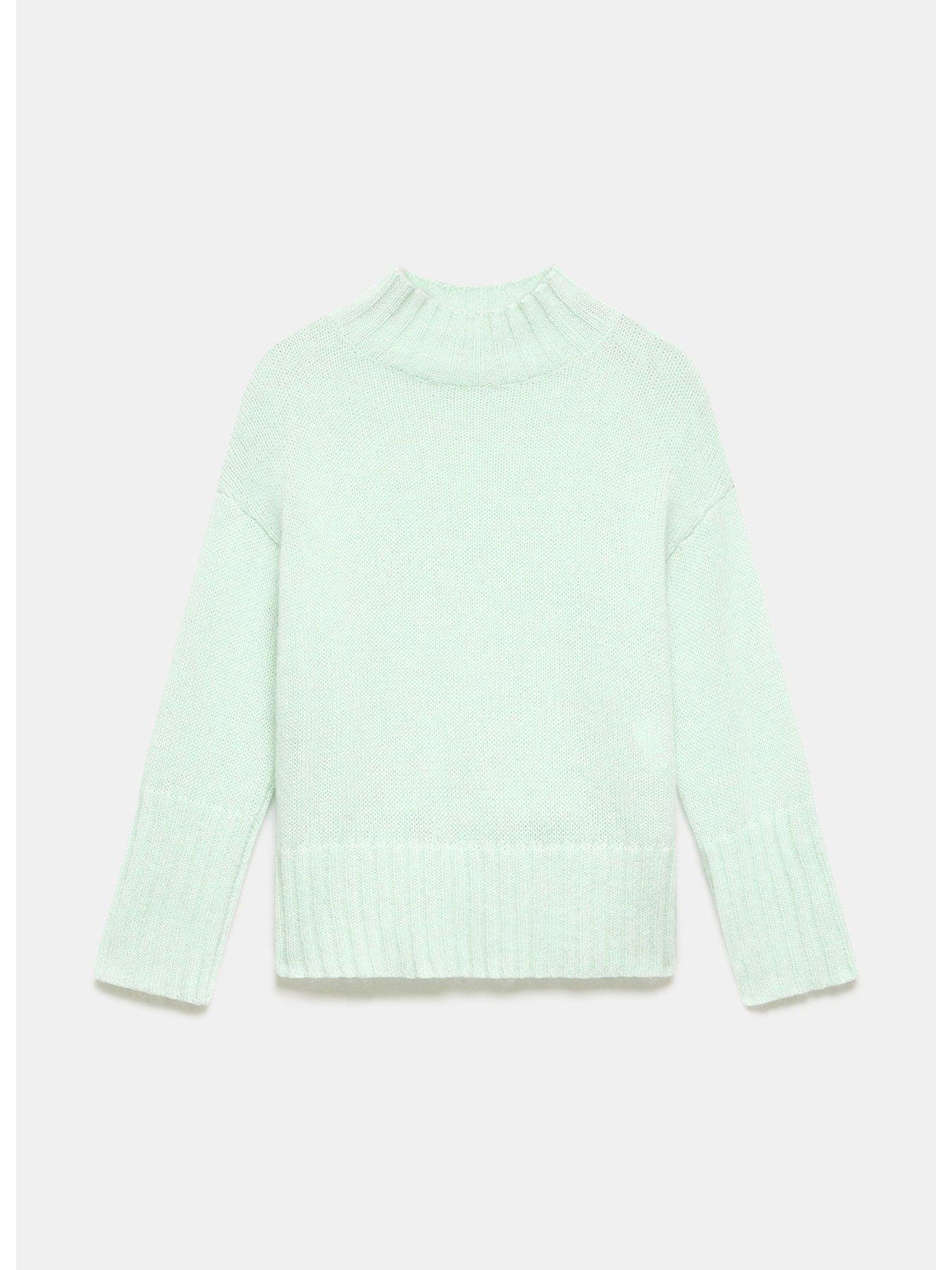 mint-velvet-high-neck-fluff-jumper-greendetail