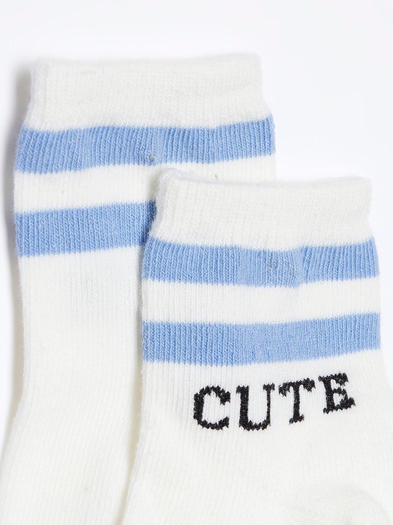 Image 4 of 5 of River Island Baby Baby Boys Hoodie And Sock 3 Piece Set - Blue
