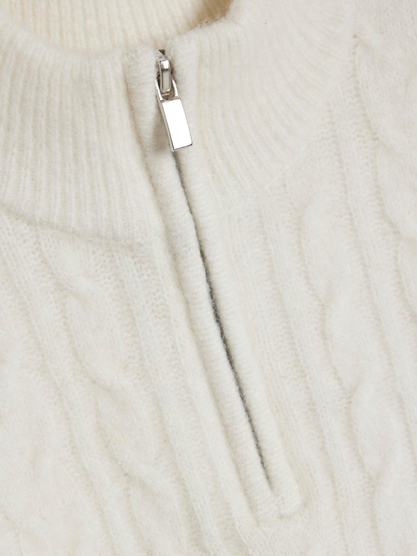Image 3 of 4 of River Island Boys Cable Knit Funnel Jumper - Cream