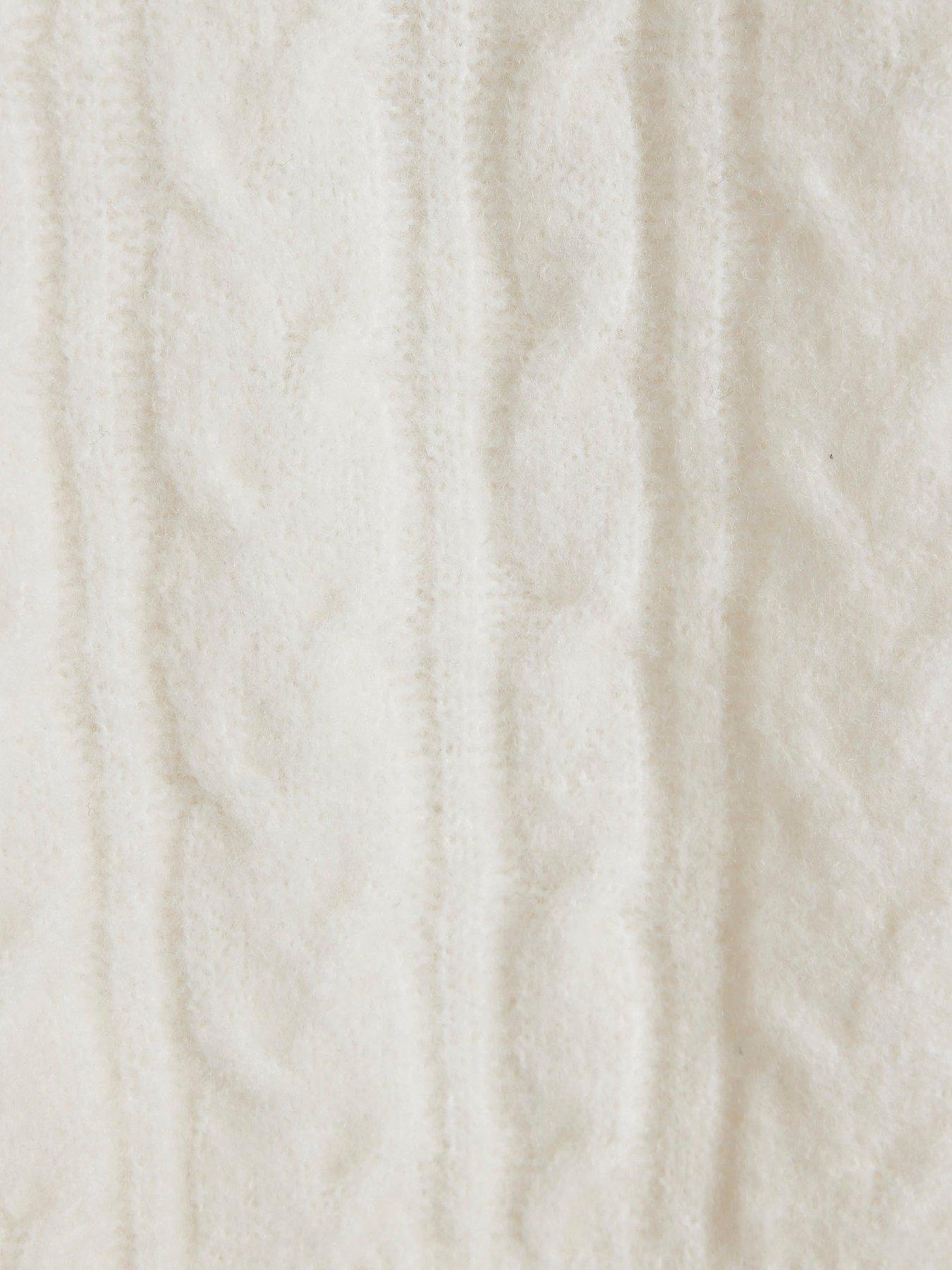 Image 4 of 4 of River Island Boys Cable Knit Funnel Jumper - Cream