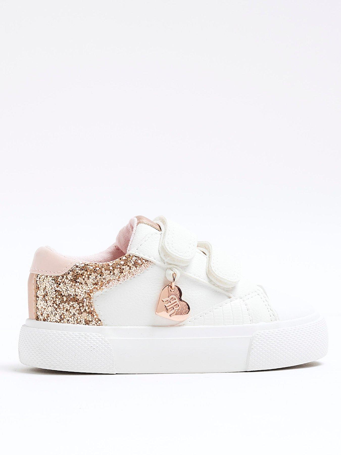 river-island-mini-girls-rose-glitter-velcro-trainers-white