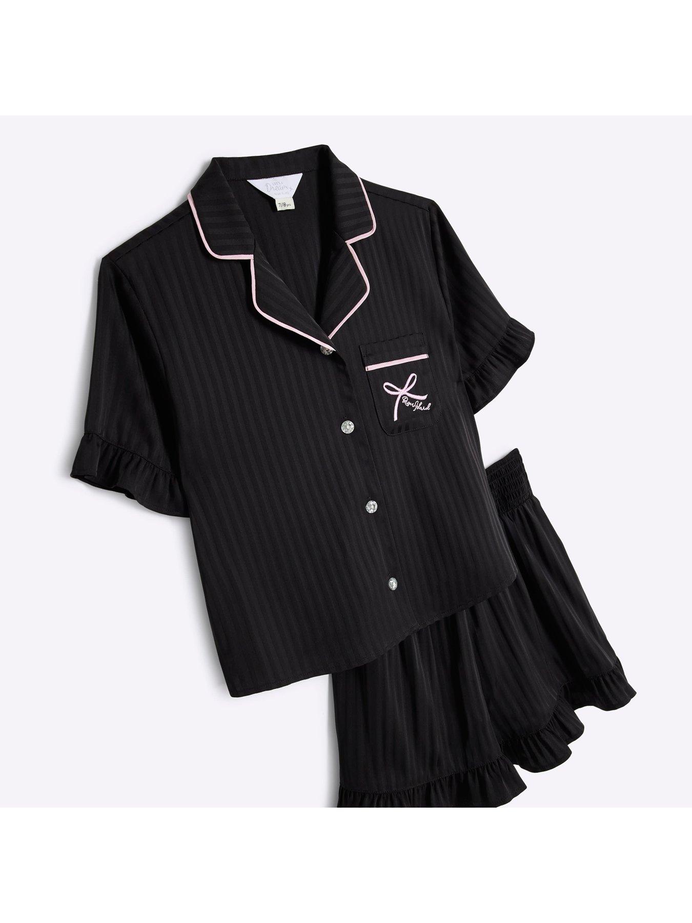 river-island-girls-satin-frill-shorts-pyjama-set-blackoutfit