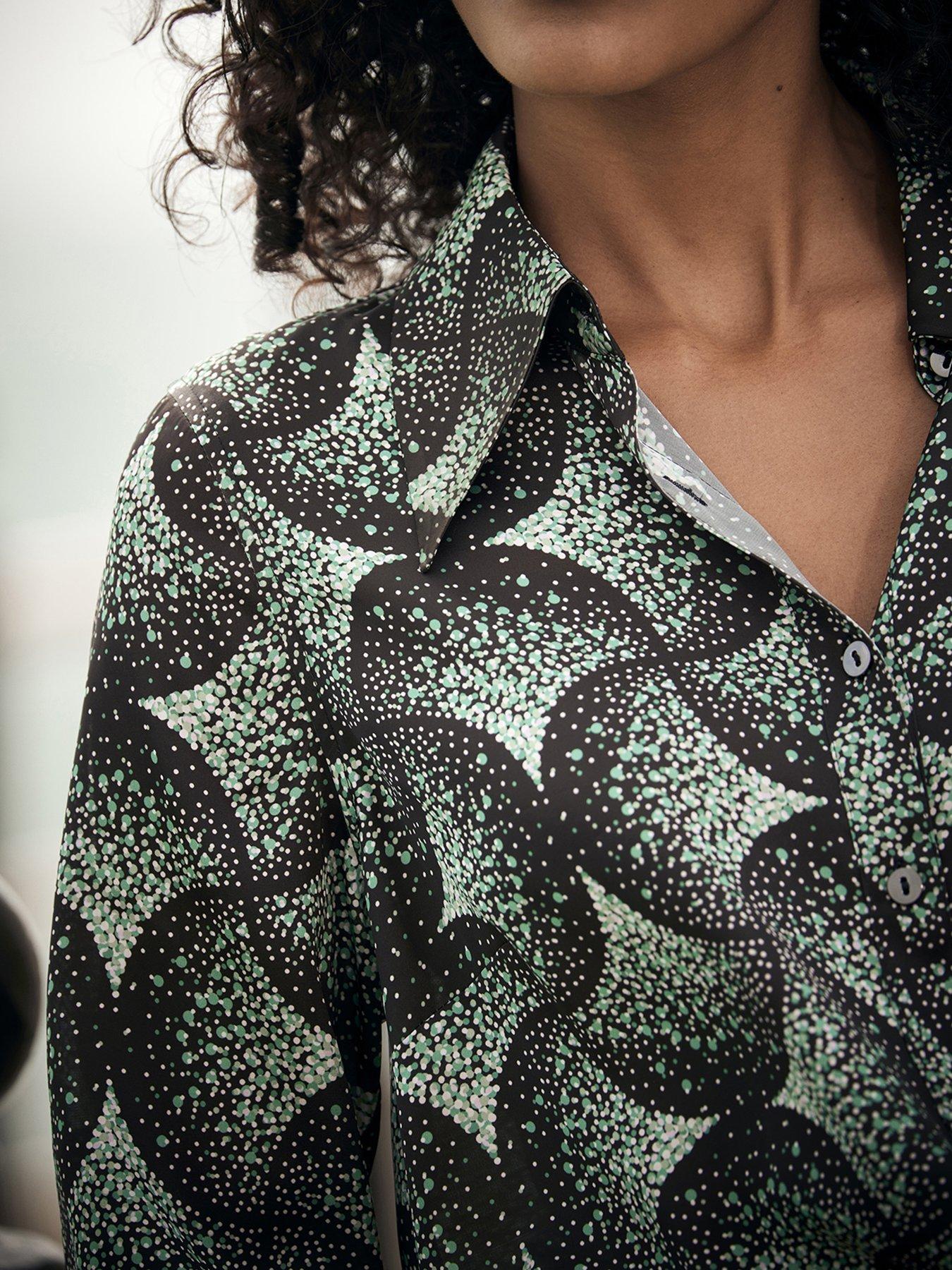 mint-velvet-green-geo-print-satin-shirtoutfit