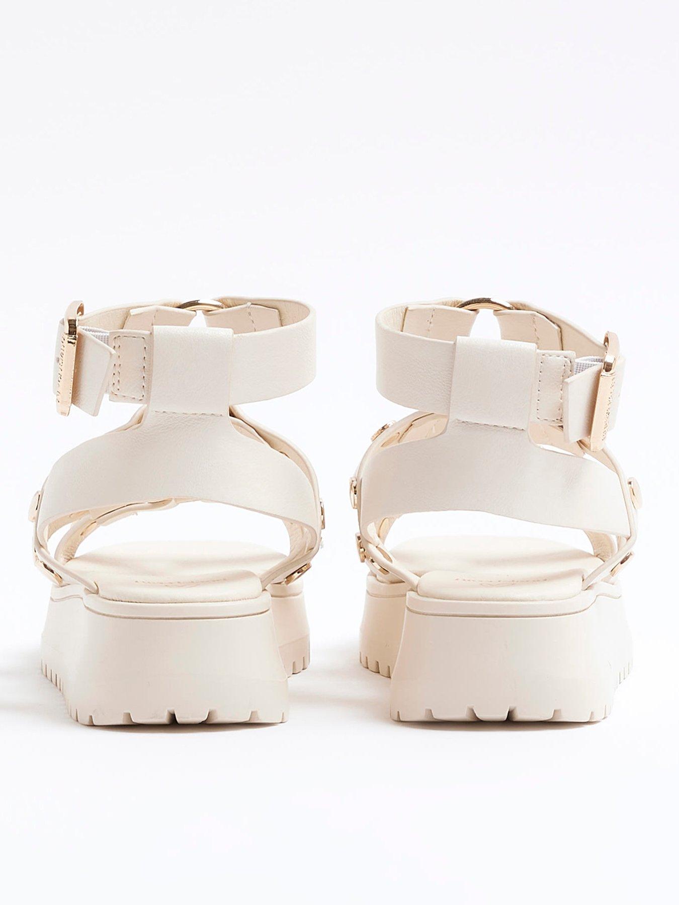 Image 3 of 5 of River Island Girls Studded Gladiator Sandals - Cream