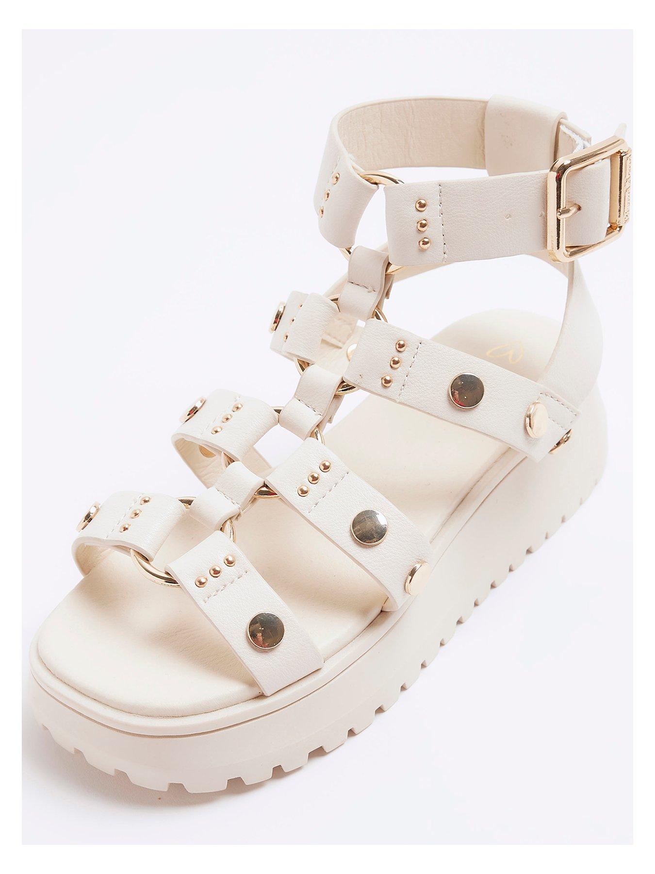 Image 5 of 5 of River Island Girls Studded Gladiator Sandals - Cream