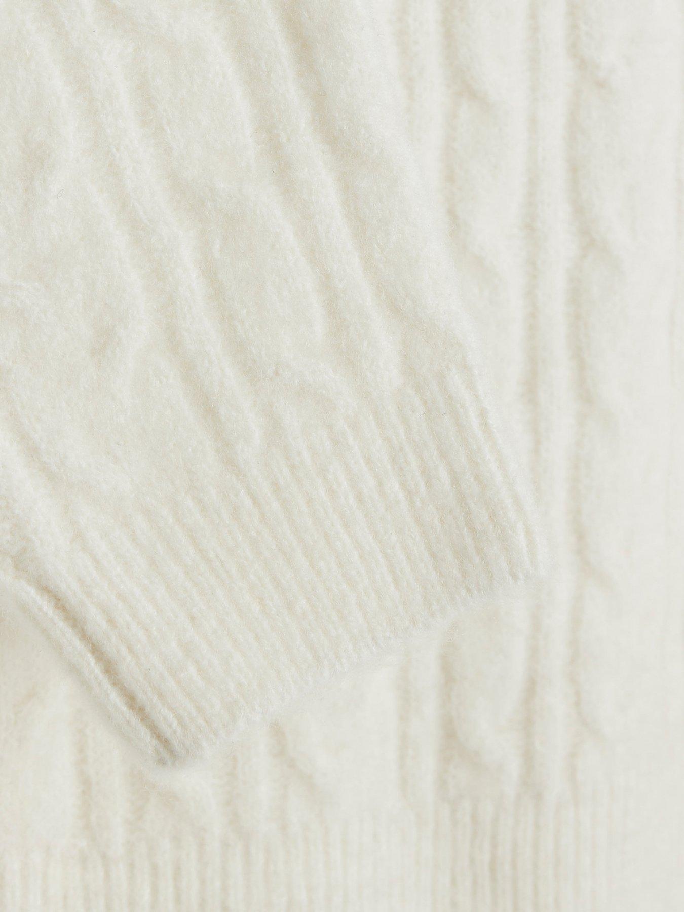 Image 3 of 4 of River Island Mini Boys Cable Knit Funnel Jumper - Cream