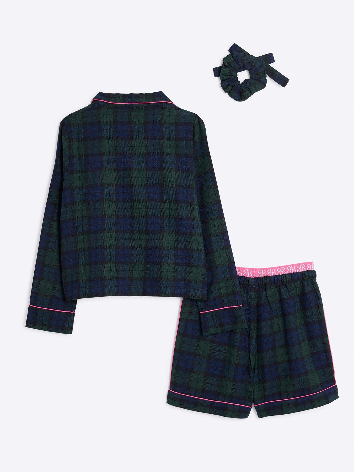 river-island-older-girl-check-pyjama-and-scrunchie-set-greenback