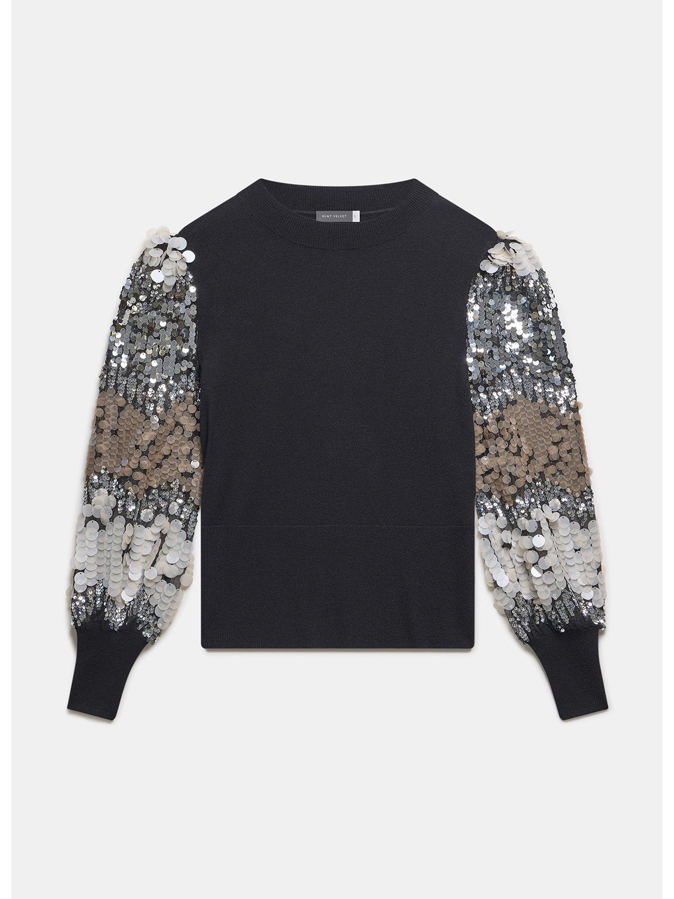 mint-velvet-sequin-sleeve-jumper-blackdetail