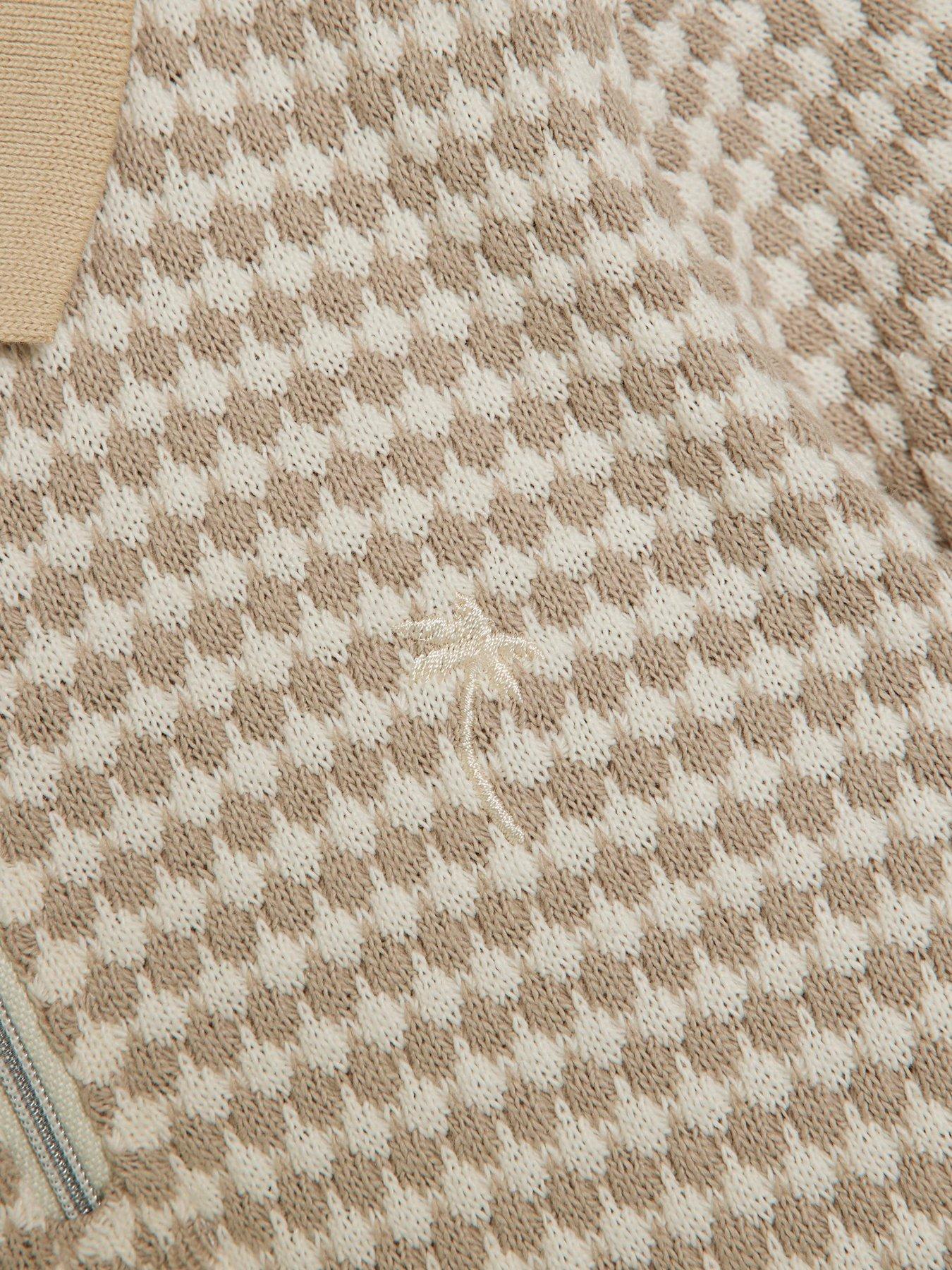 Image 4 of 5 of River Island Mini Boys Taped Polo Shirt Set - Stone - Beige