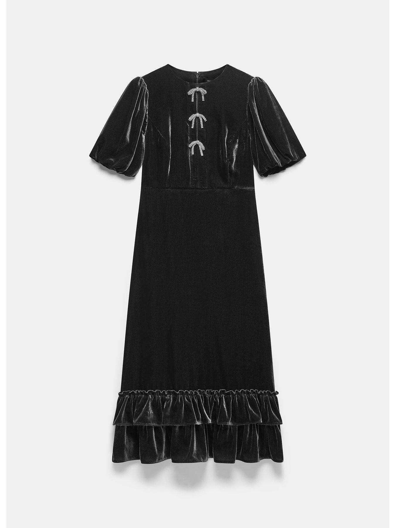 off white long lace dress Angelee Off-Shoulder Long Lace Dress main image 1