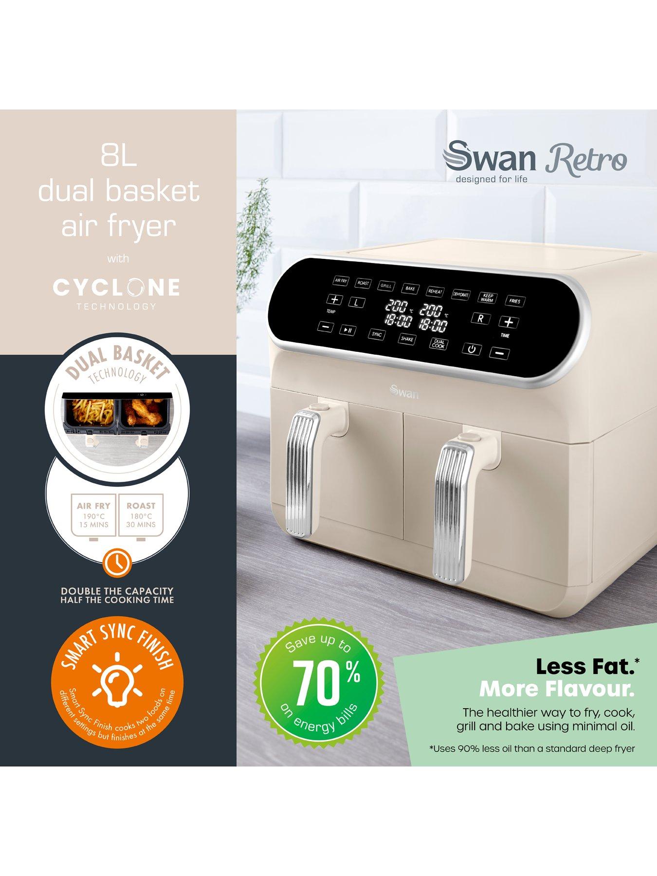 swan-retro-8l-dual-air-fryer-creamstillFront