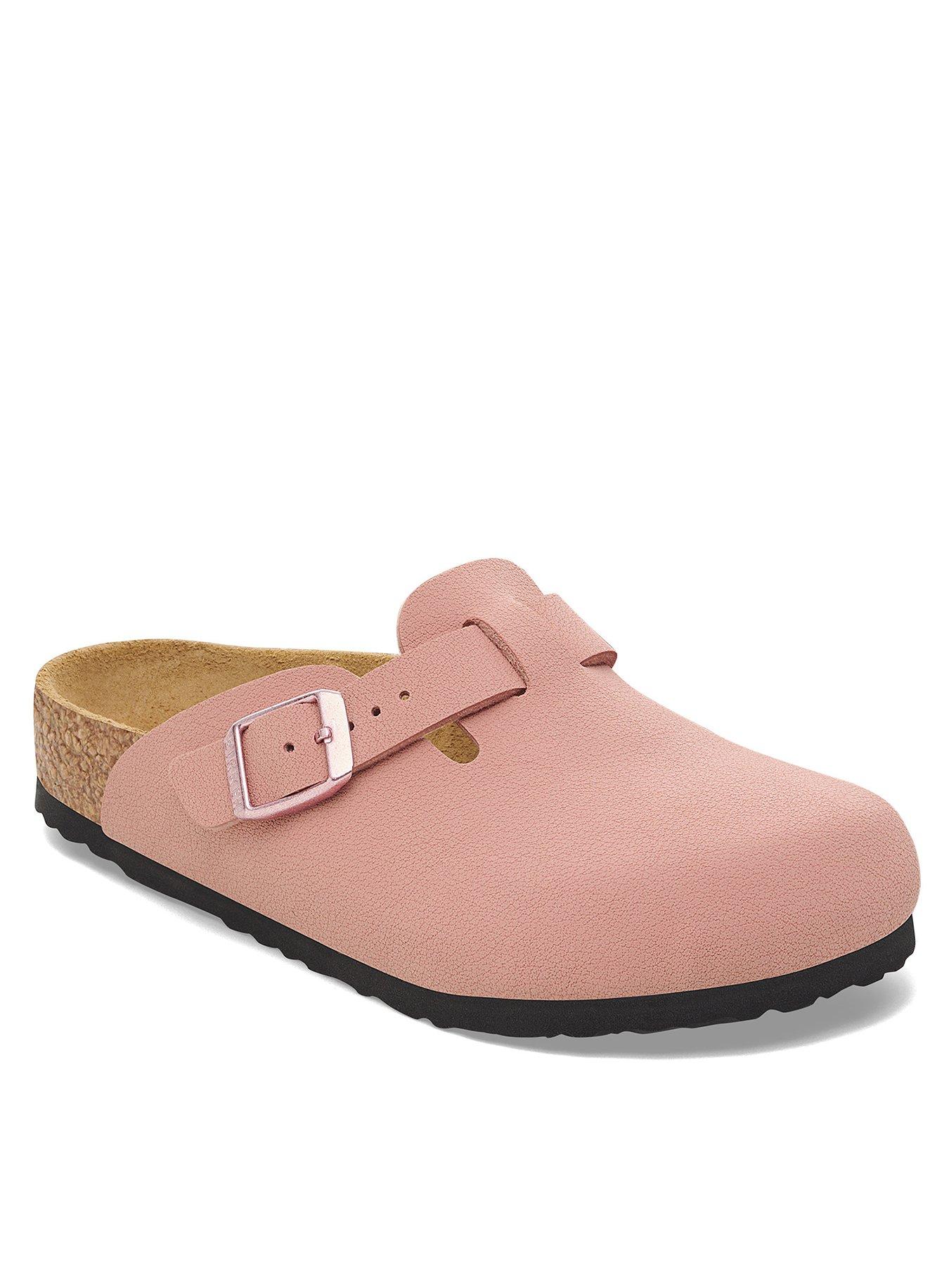 birkenstock-boston-suede-clog-pink-claystillFront