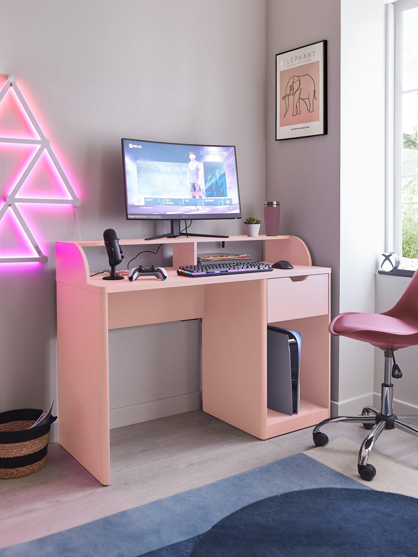 Image 1 of 5 of The Very Collection Aspen Gaming Desk - Pink