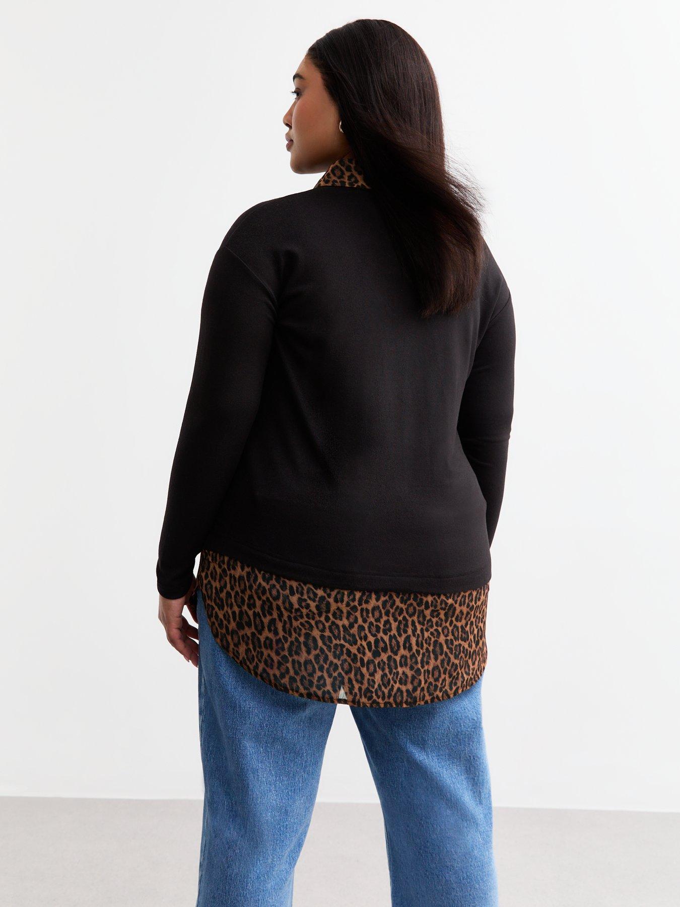 new-look-curves-black-soft-touch-leopard-print-sleeve-topstillFront