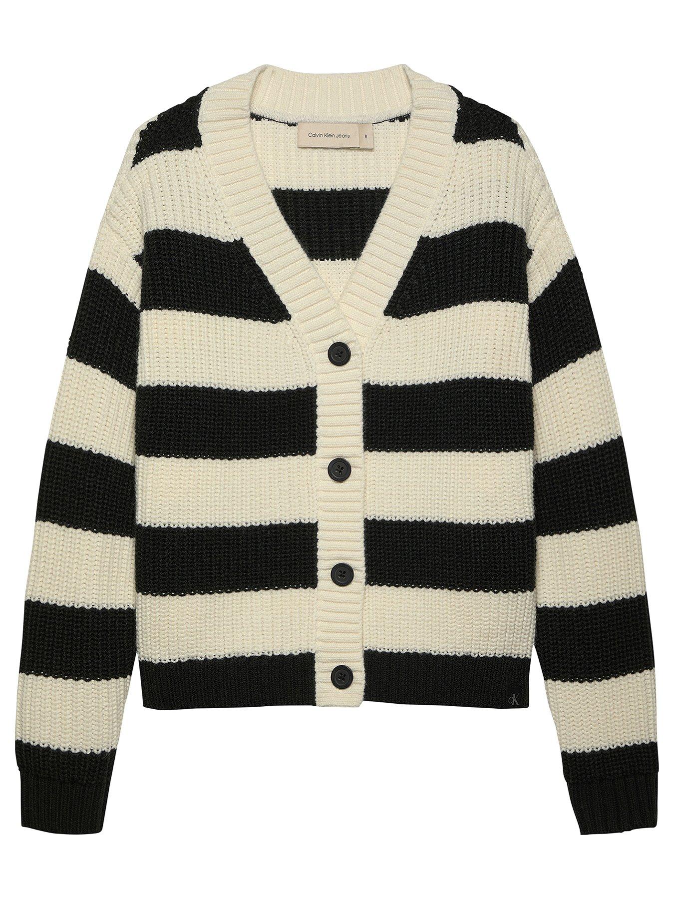 calvin-klein-jeans-girls-double-stripe-cardigan-black