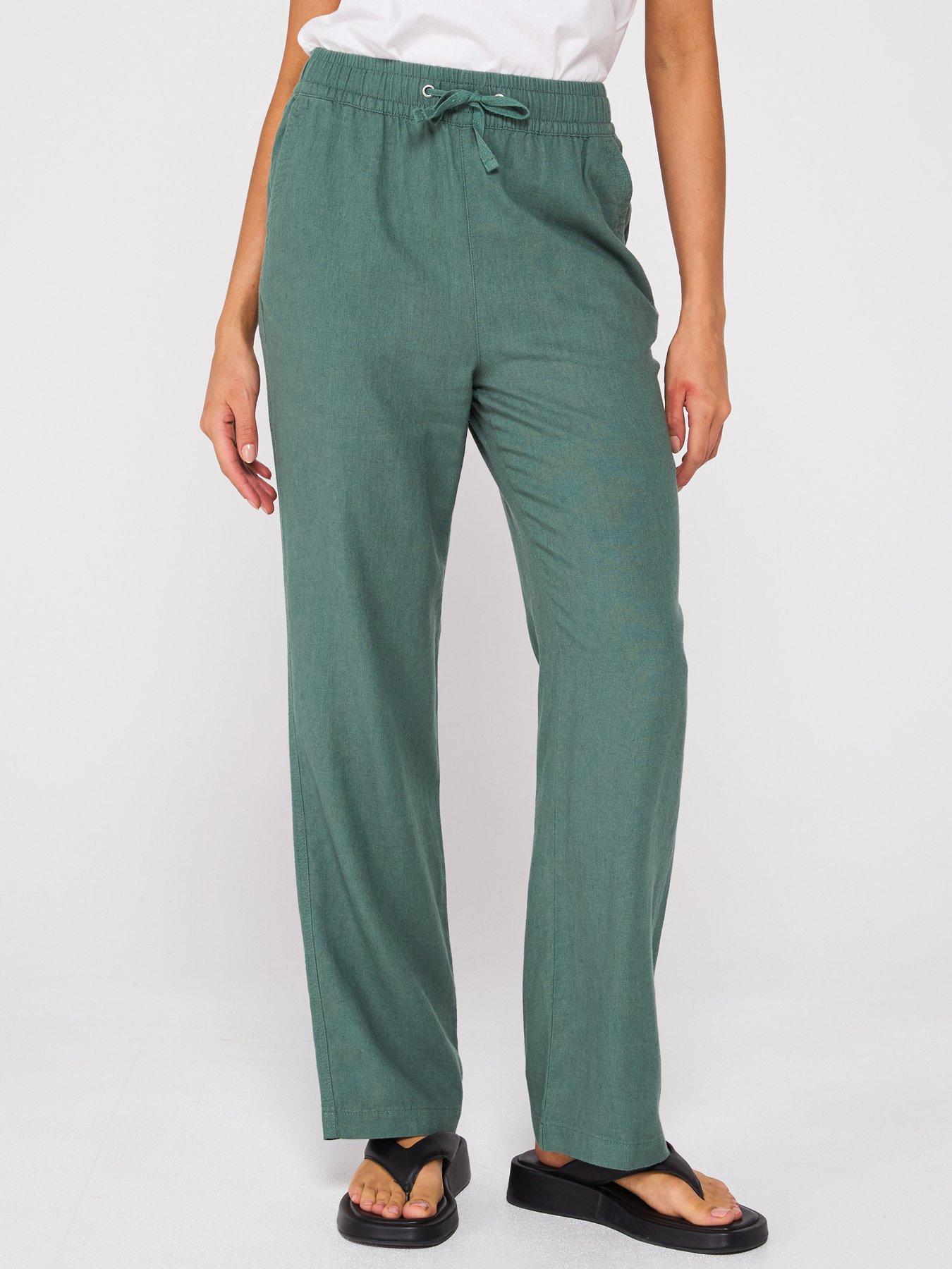 Image 1 of 6 of Everyday Linen Blend Trousers - Khaki