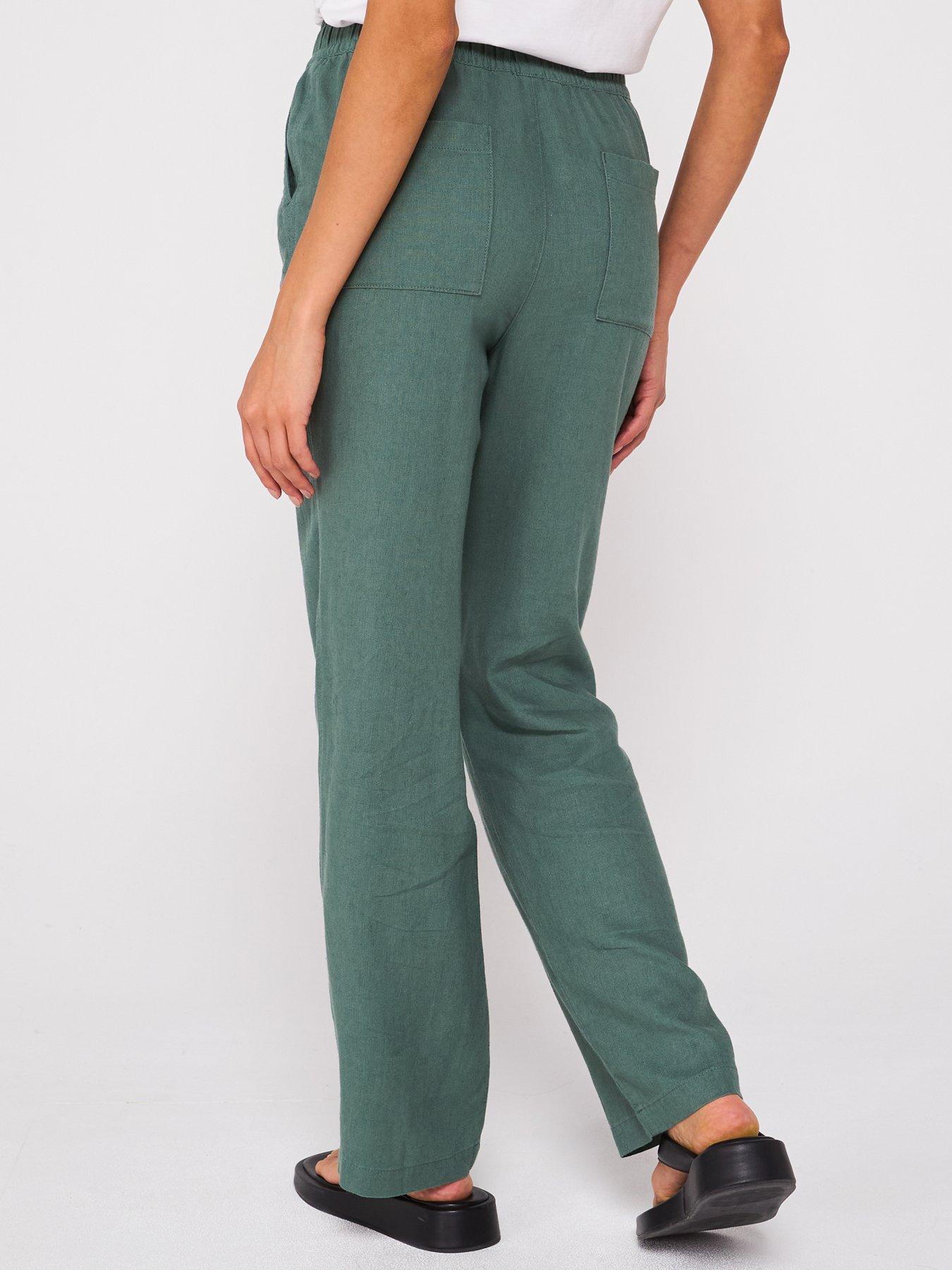 Image 2 of 6 of Everyday Linen Blend Trousers - Khaki