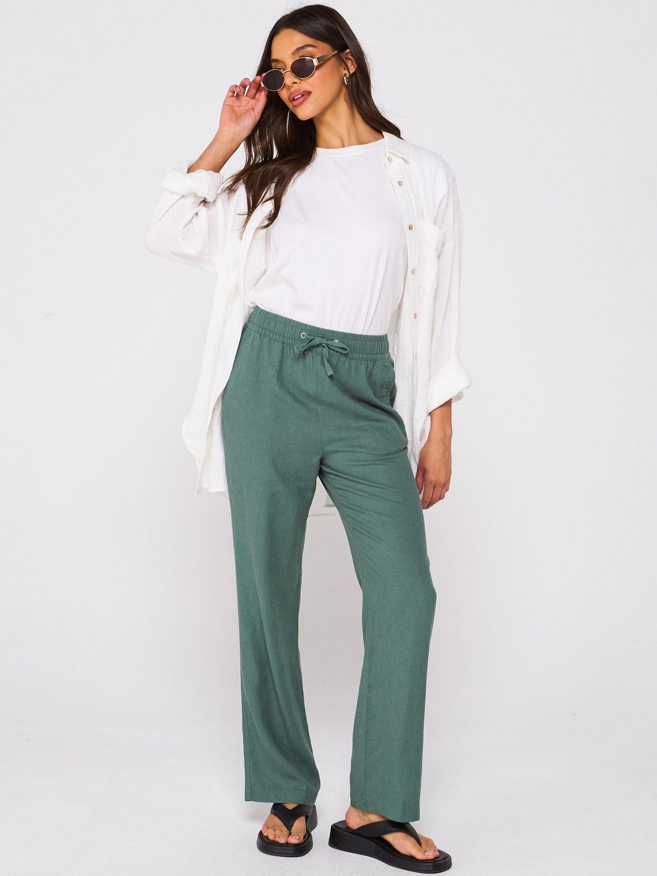 Image 3 of 6 of Everyday Linen Blend Trousers - Khaki