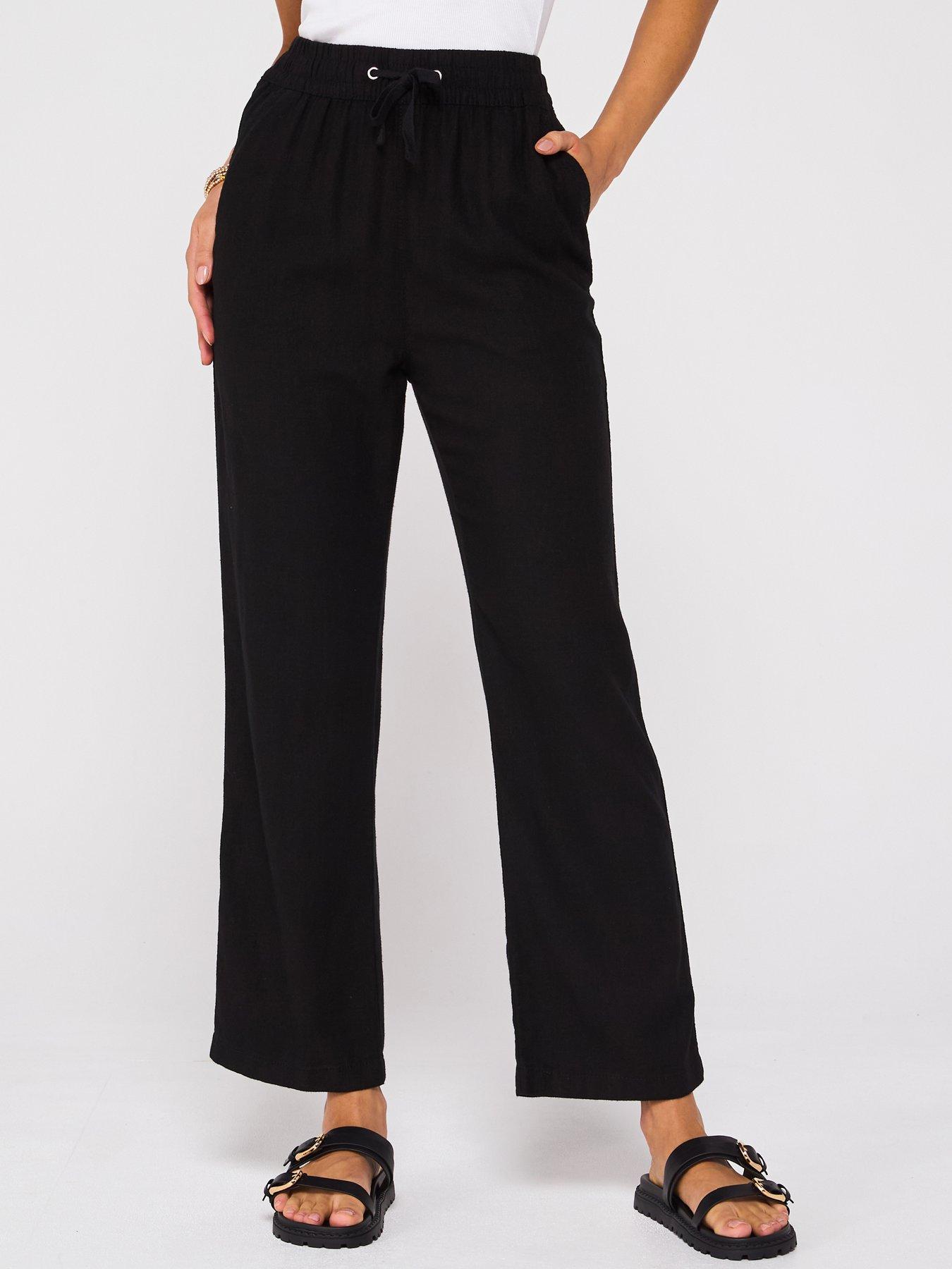 everyday-short-linen-blend-trousers-black