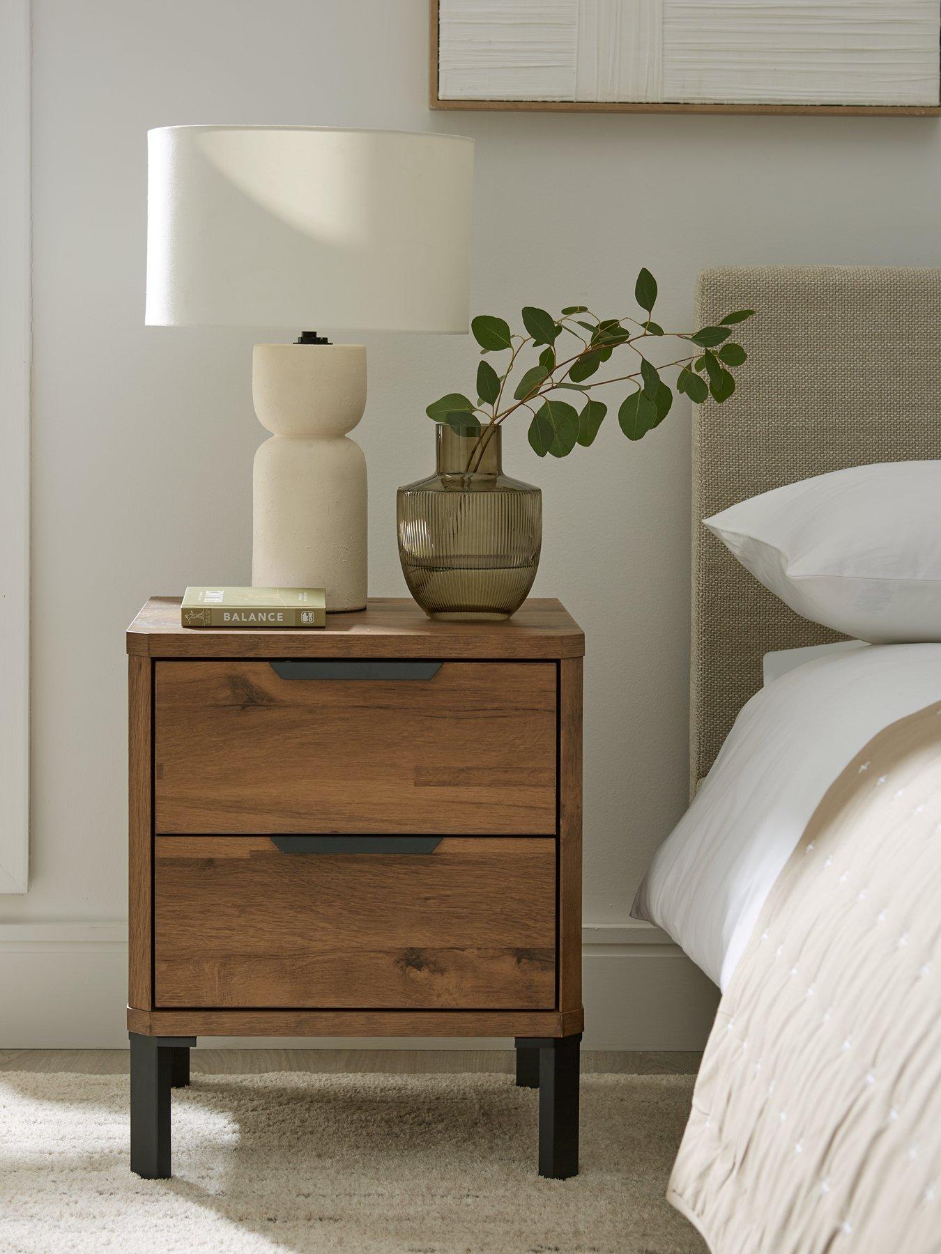 The Very Collection Harlem 2 Drawer Bedside Chest - Mid Oak Effect - FSC® Certified