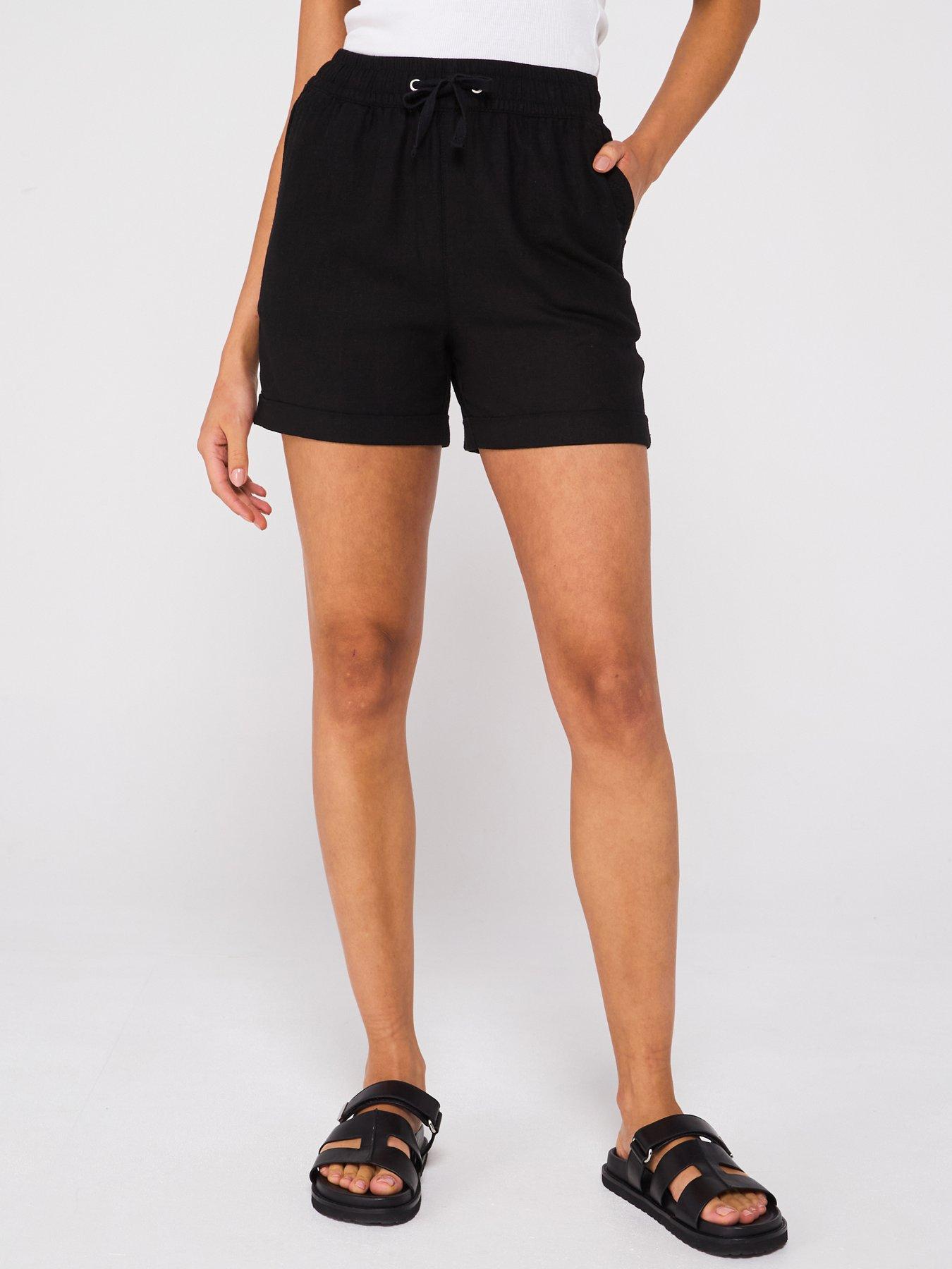 Everyday Short Linen Blend Shorts - Black