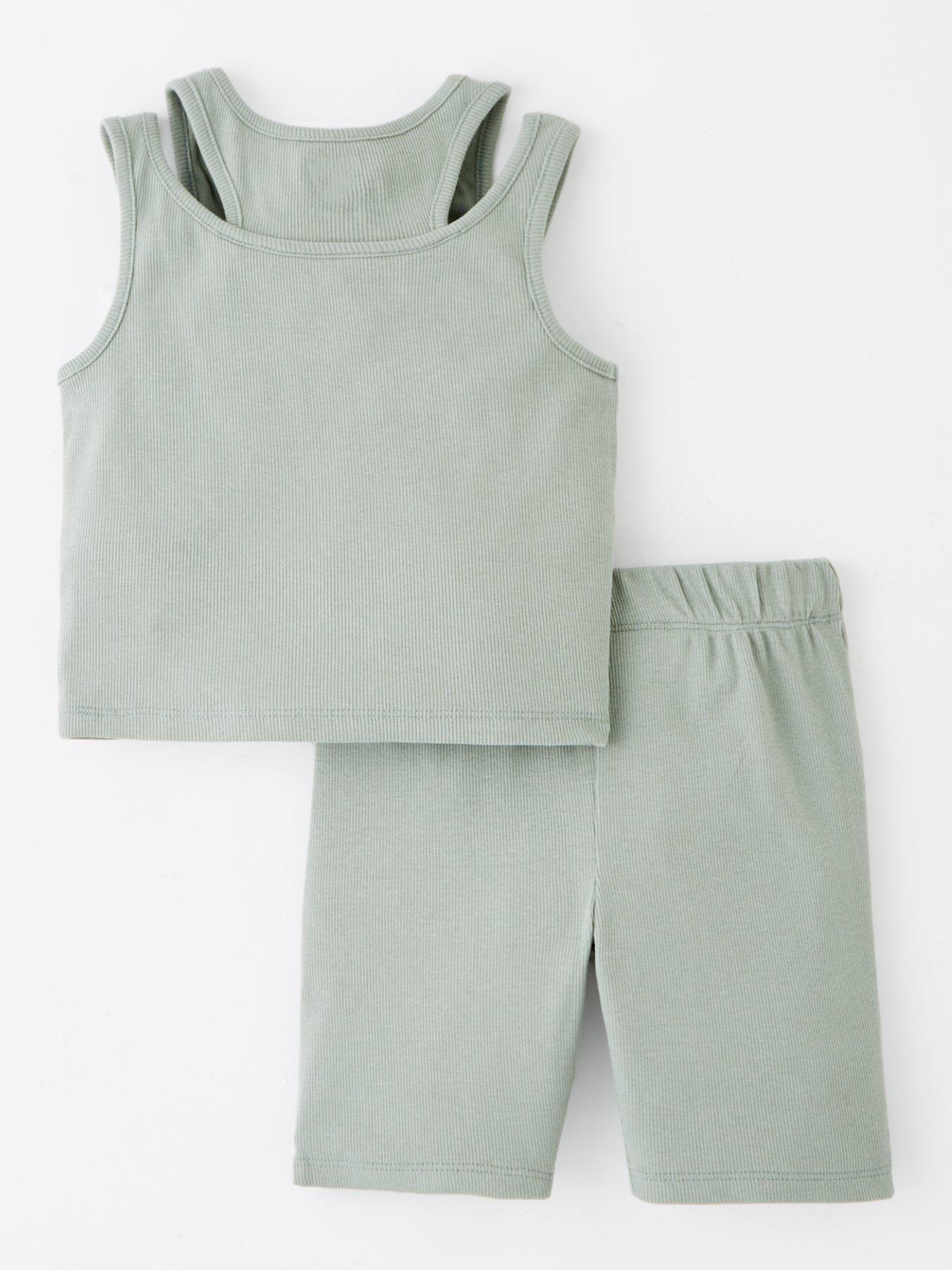 Image 2 of 4 of V by Very Girls Rib Top And Cycling Short - Multi