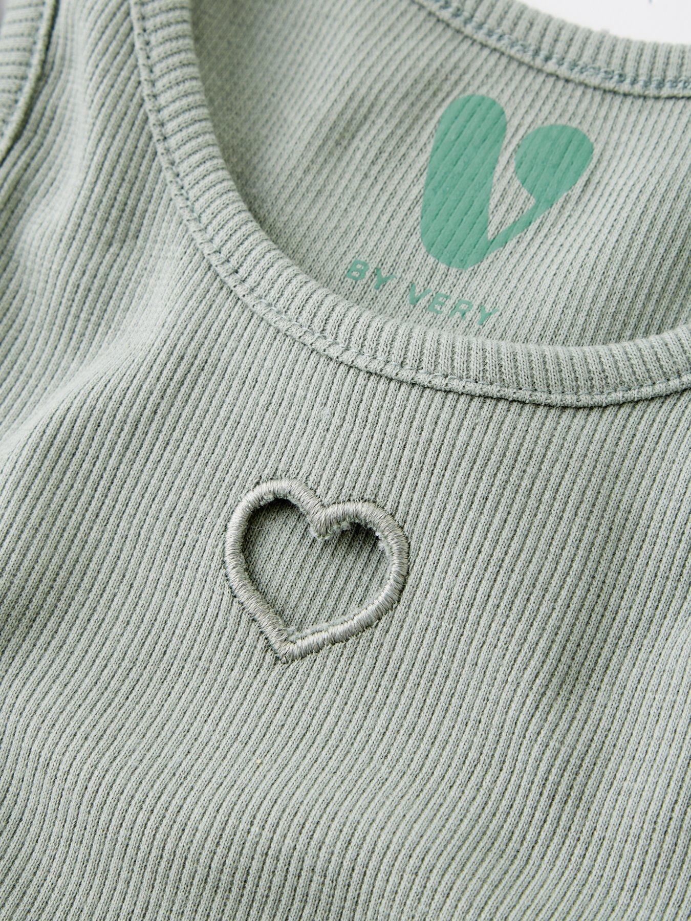 Image 3 of 4 of V by Very Girls Rib Top And Cycling Short - Multi
