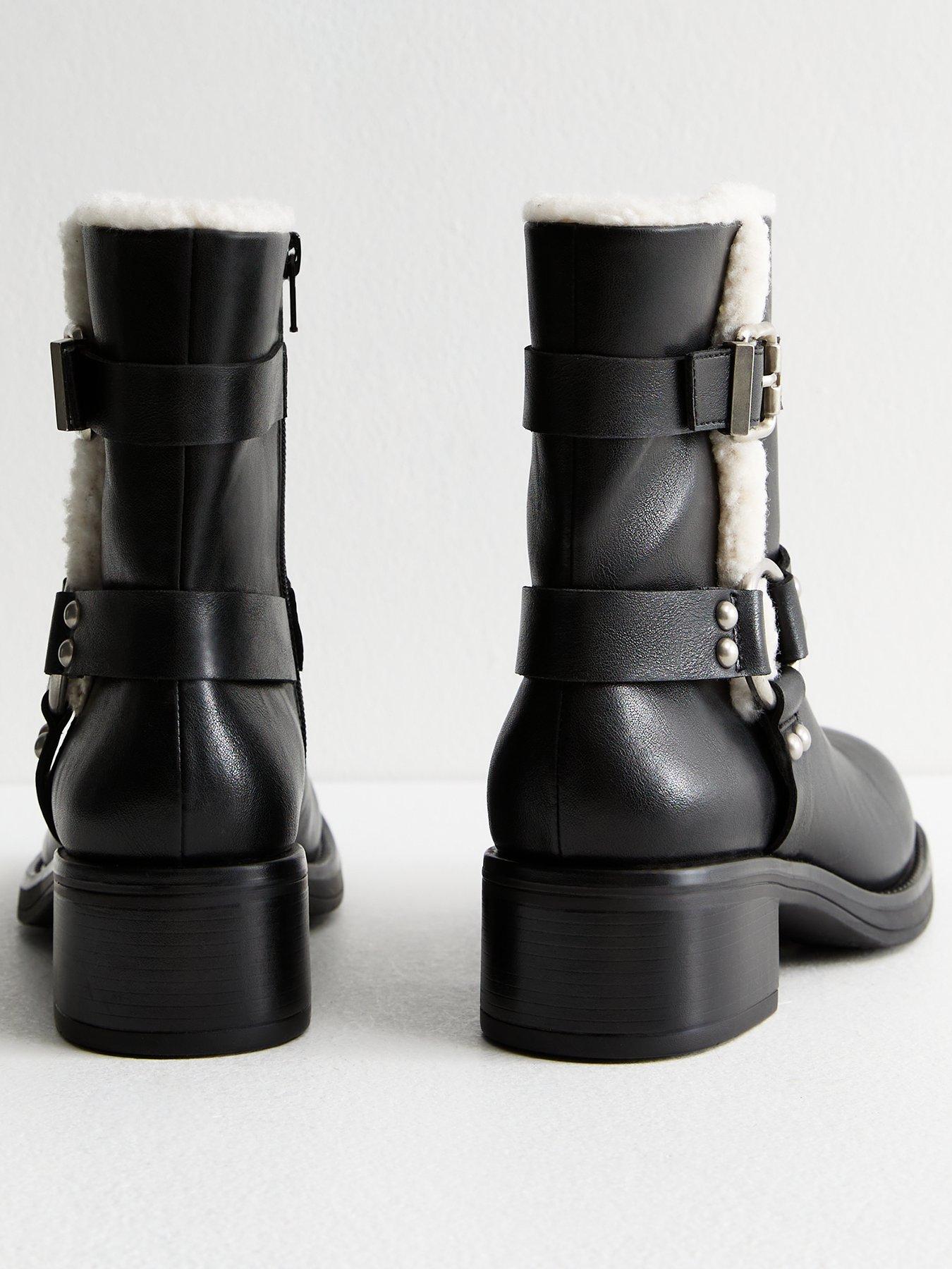 new-look-black-faux-fur-trim-leather-look-biker-bootsback