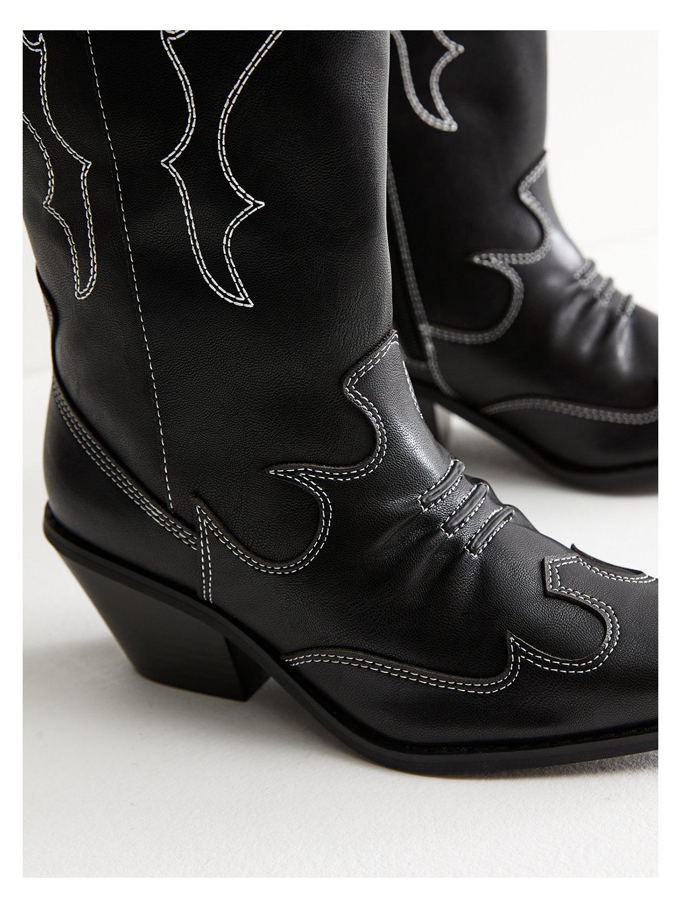 new-look-black-faux-leather-stitch-detail-cowboy-bootsoutfit