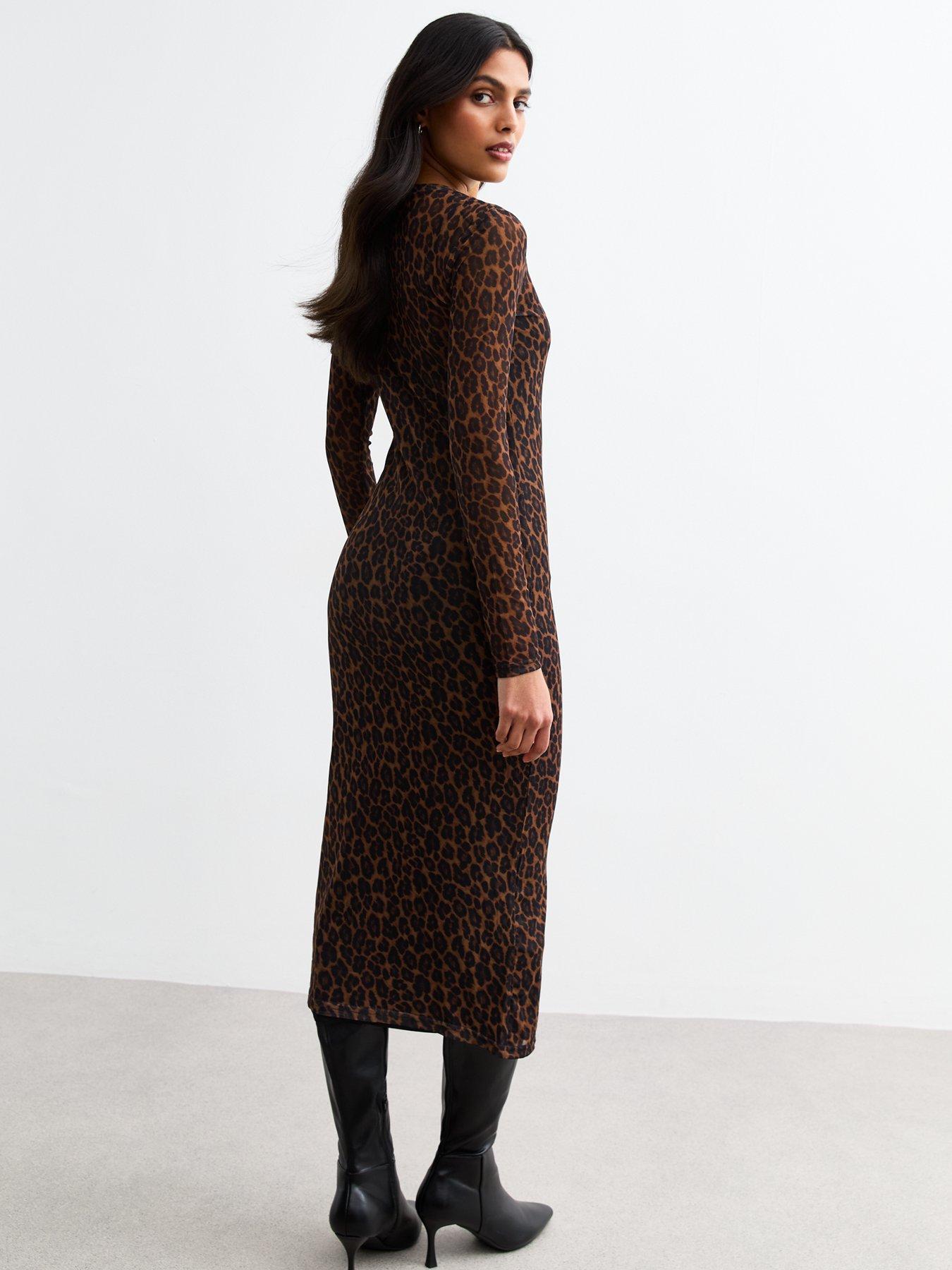 new-look-brown-leopard-long-sleeve-midi-dress-printstillFront