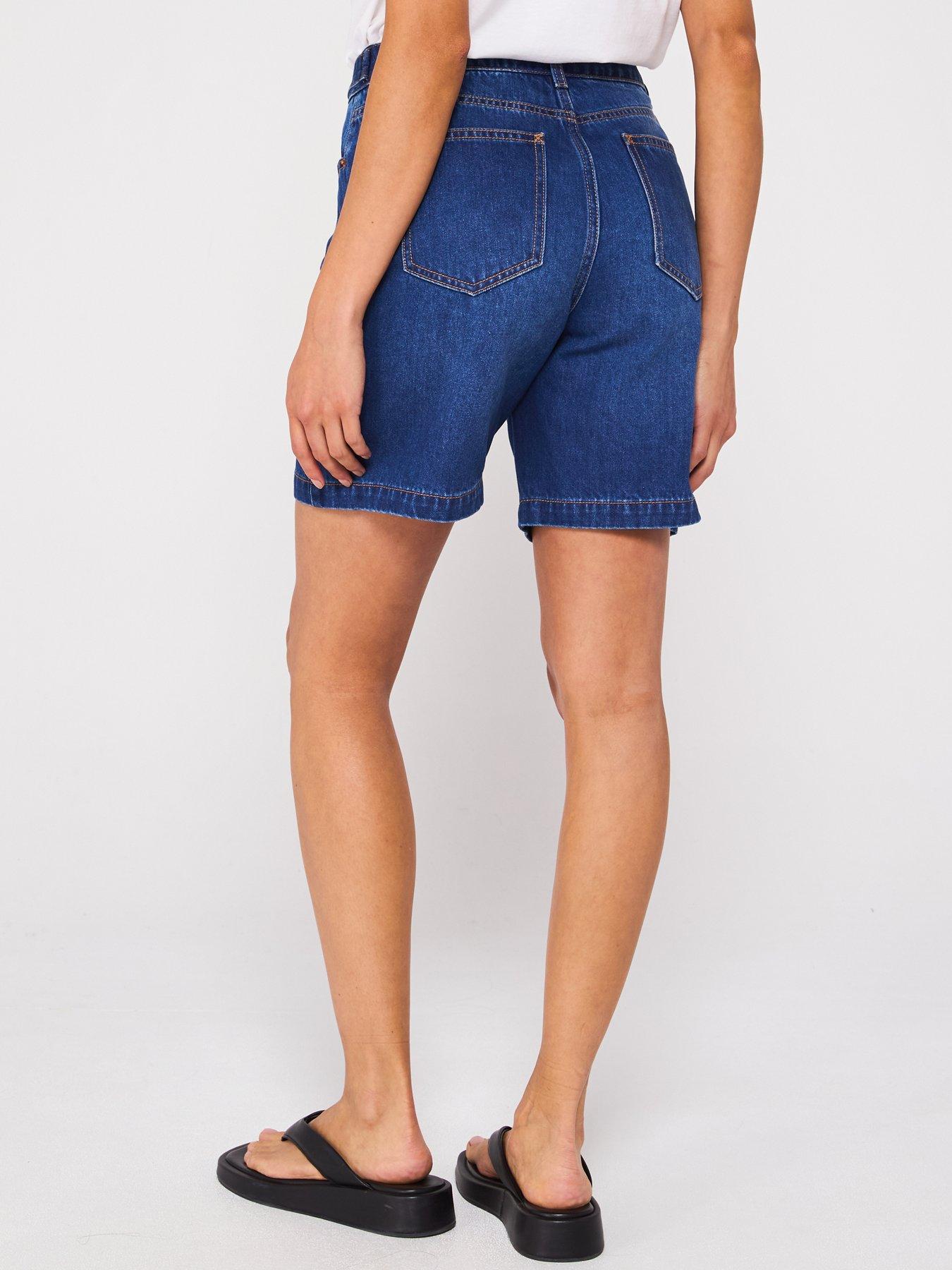 Image 2 of 6 of V by Very Denim Longline Shorts - Dark Wash
