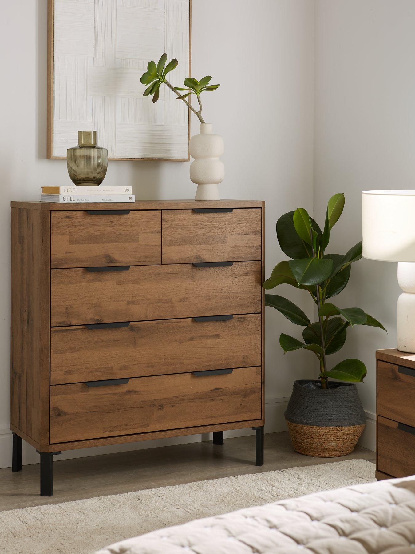Very Home Harlem 2 + 3 Drawer Chest - Mid Oak - FSC® Certified