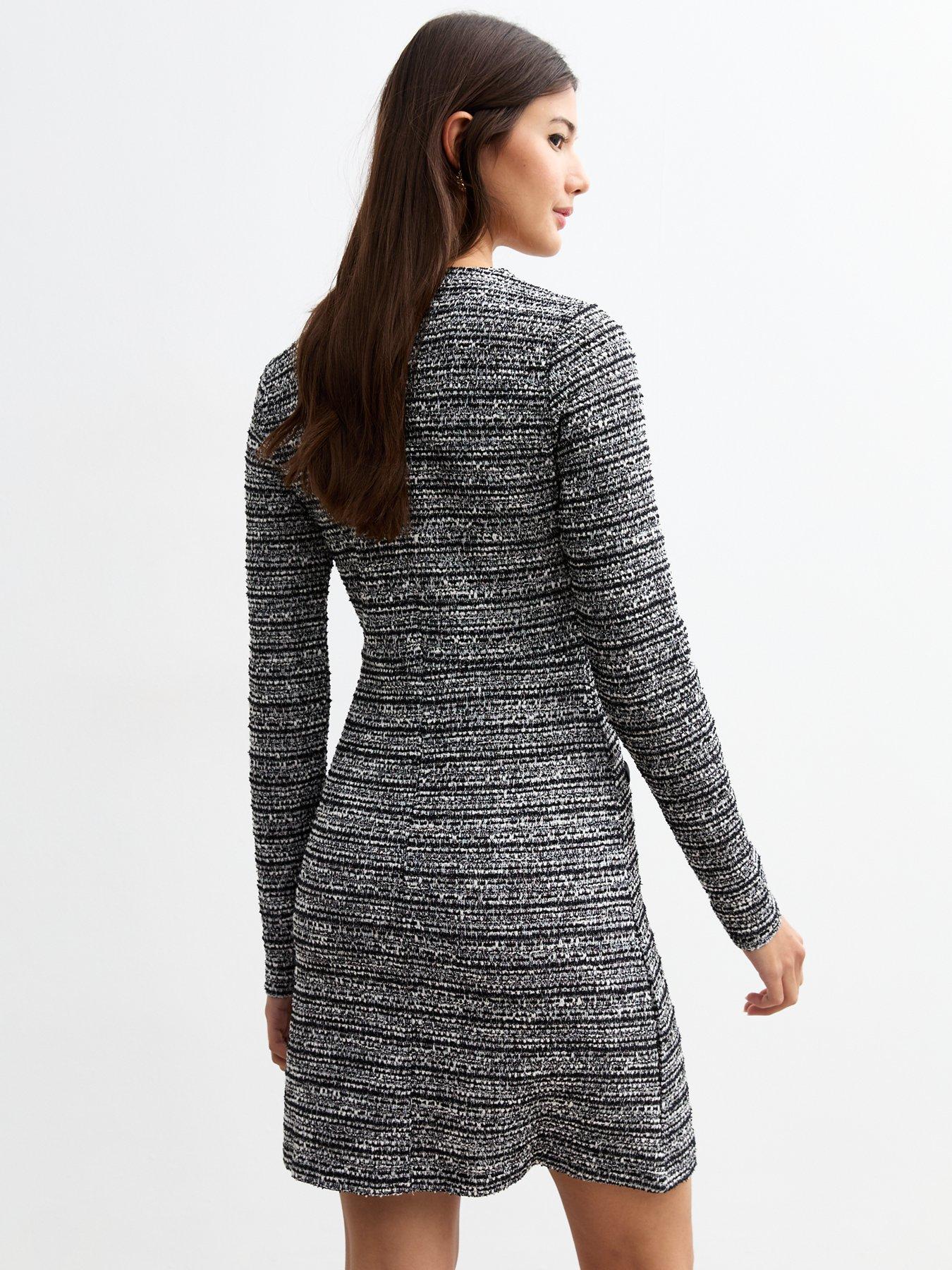 new-look-black-long-sleeve-boucleacute-dress-printstillFront