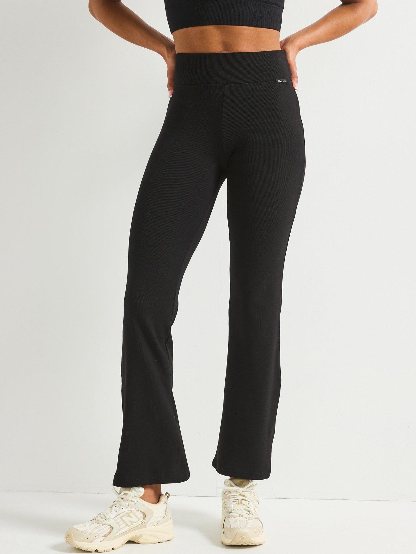 Image of Gym King Women's 365 Rib Flared Leggings - Black